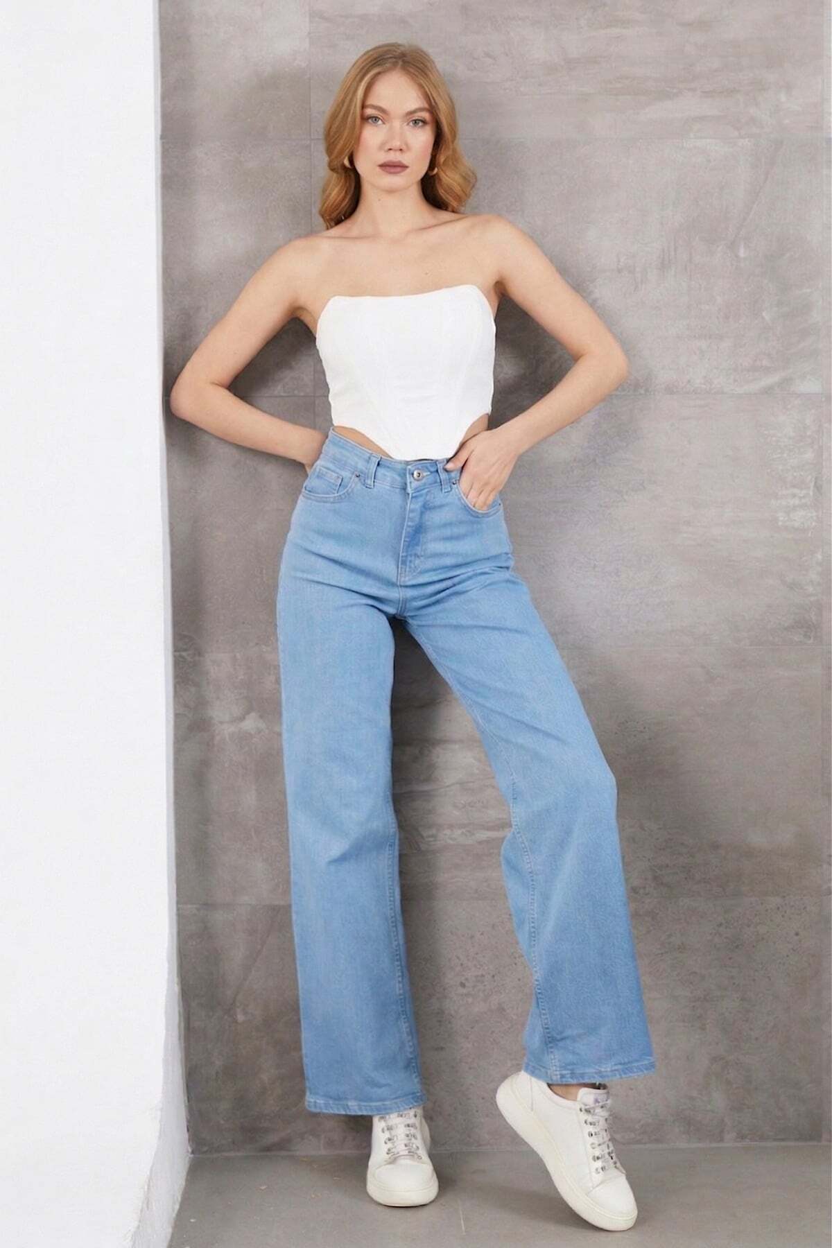 Fullamoda High Waist Palazzo Jean