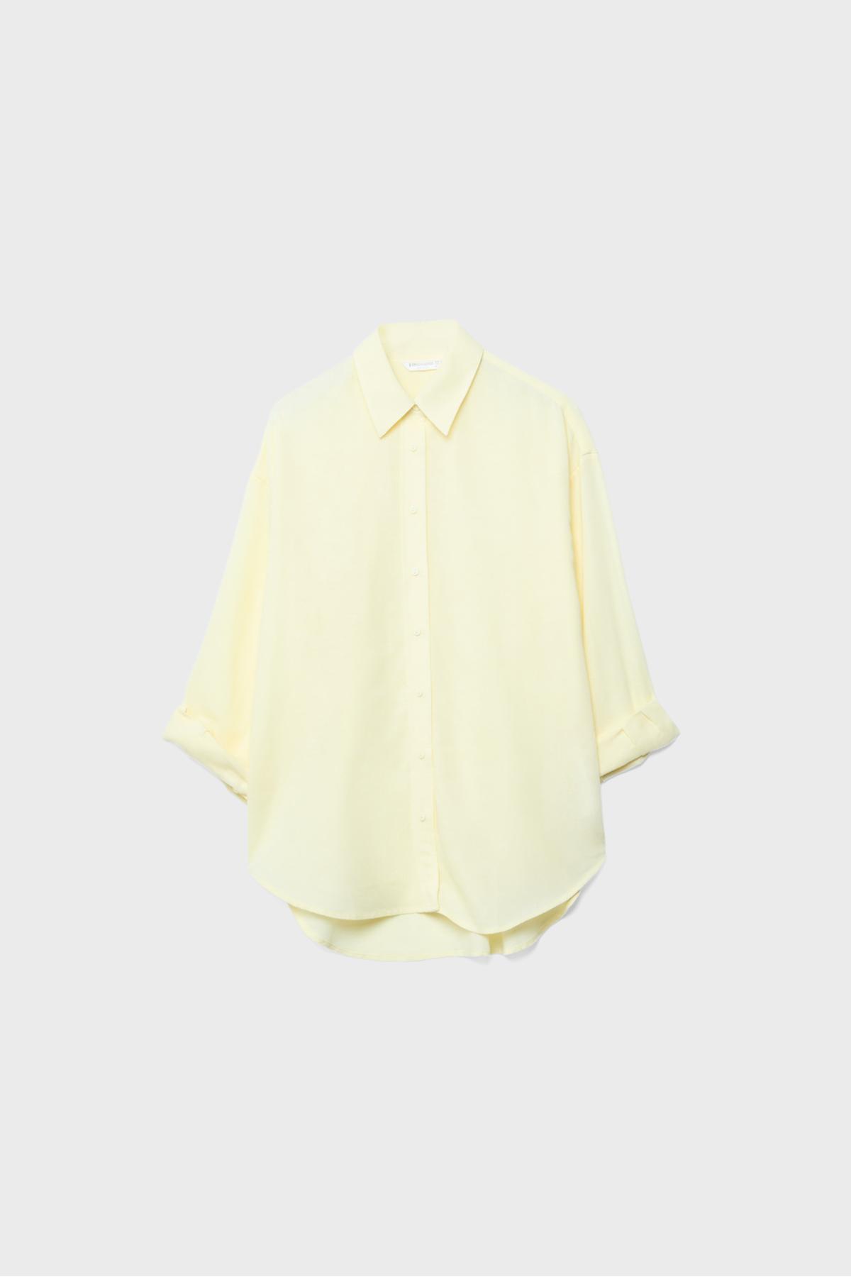 Stradivarius  Keten görünümlü dökümlü gömlek - Görsel 6