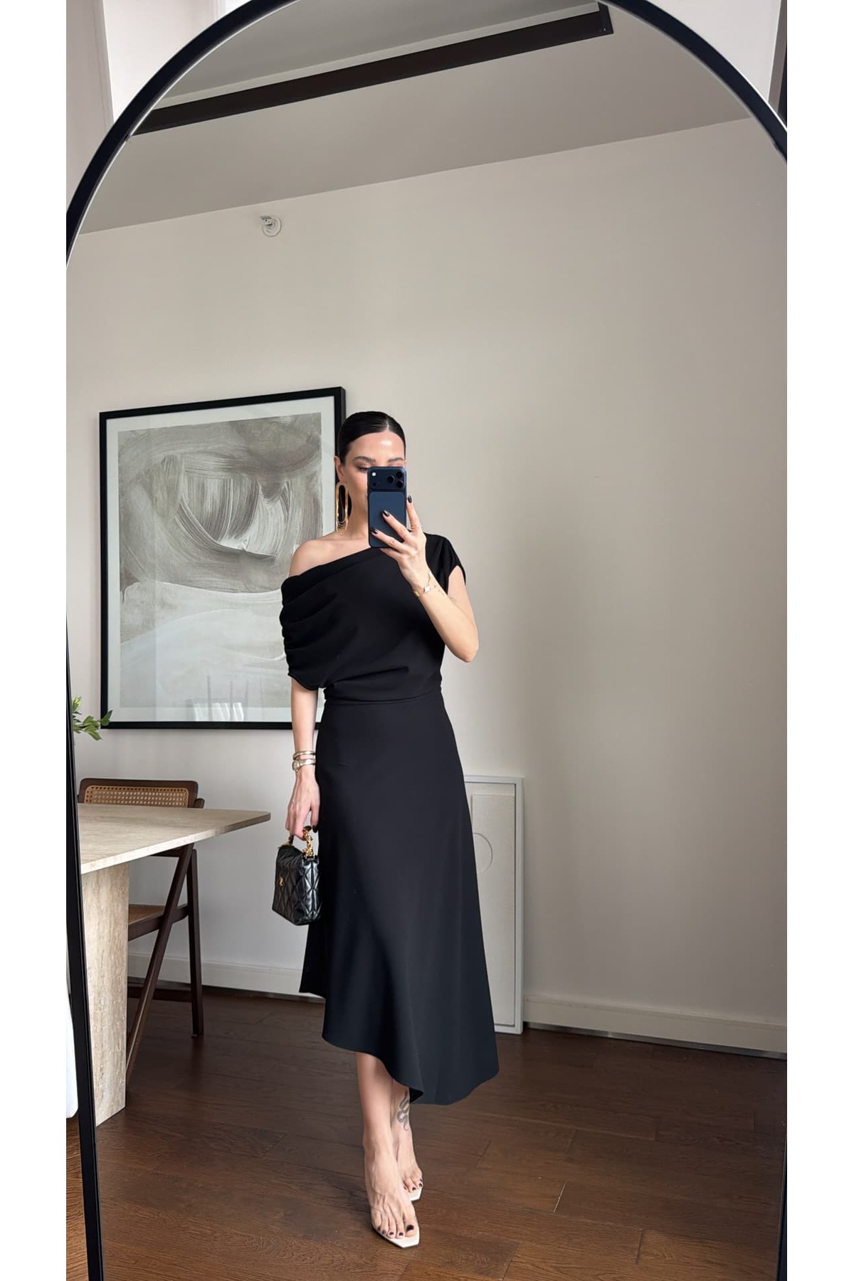 sinemkivanc co  KAYIK YAKA DÖKÜMLÜ ELBİSE - Görsel 5