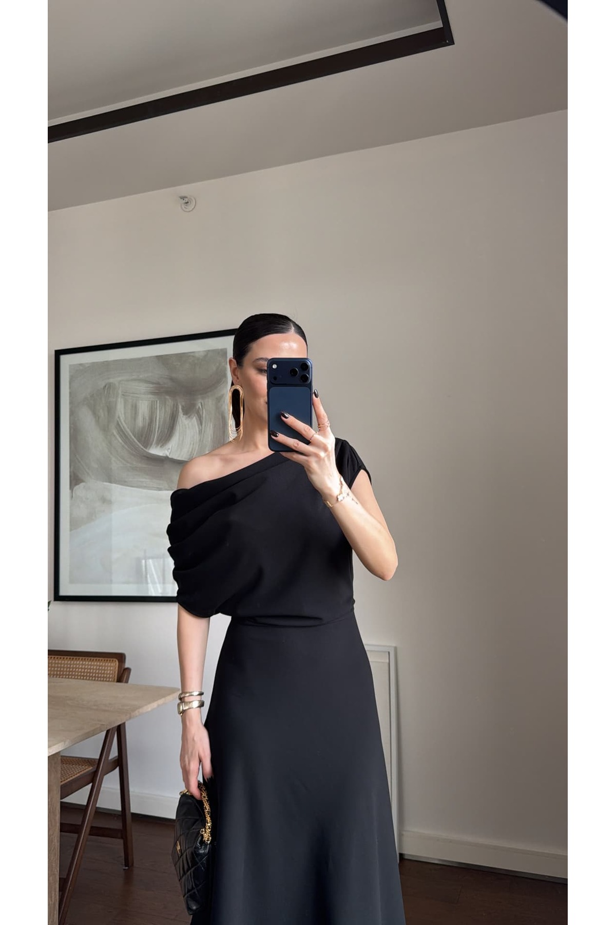 sinemkivanc co  KAYIK YAKA DÖKÜMLÜ ELBİSE - Görsel 6