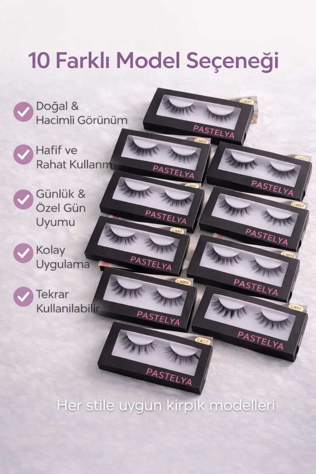 مجموعه مژه مصنوعی ممتاز - 10 مدل مختلف، ظاهری طبیعی و جذاب — PRMKRP10 — تصویر 2 از 2