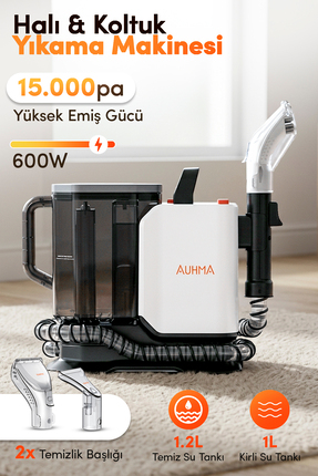 auhma ASPT-04 AquaClean Pro 600 Halı & Koltuk Yıkama Makinesi 600W 15kPa Isla...