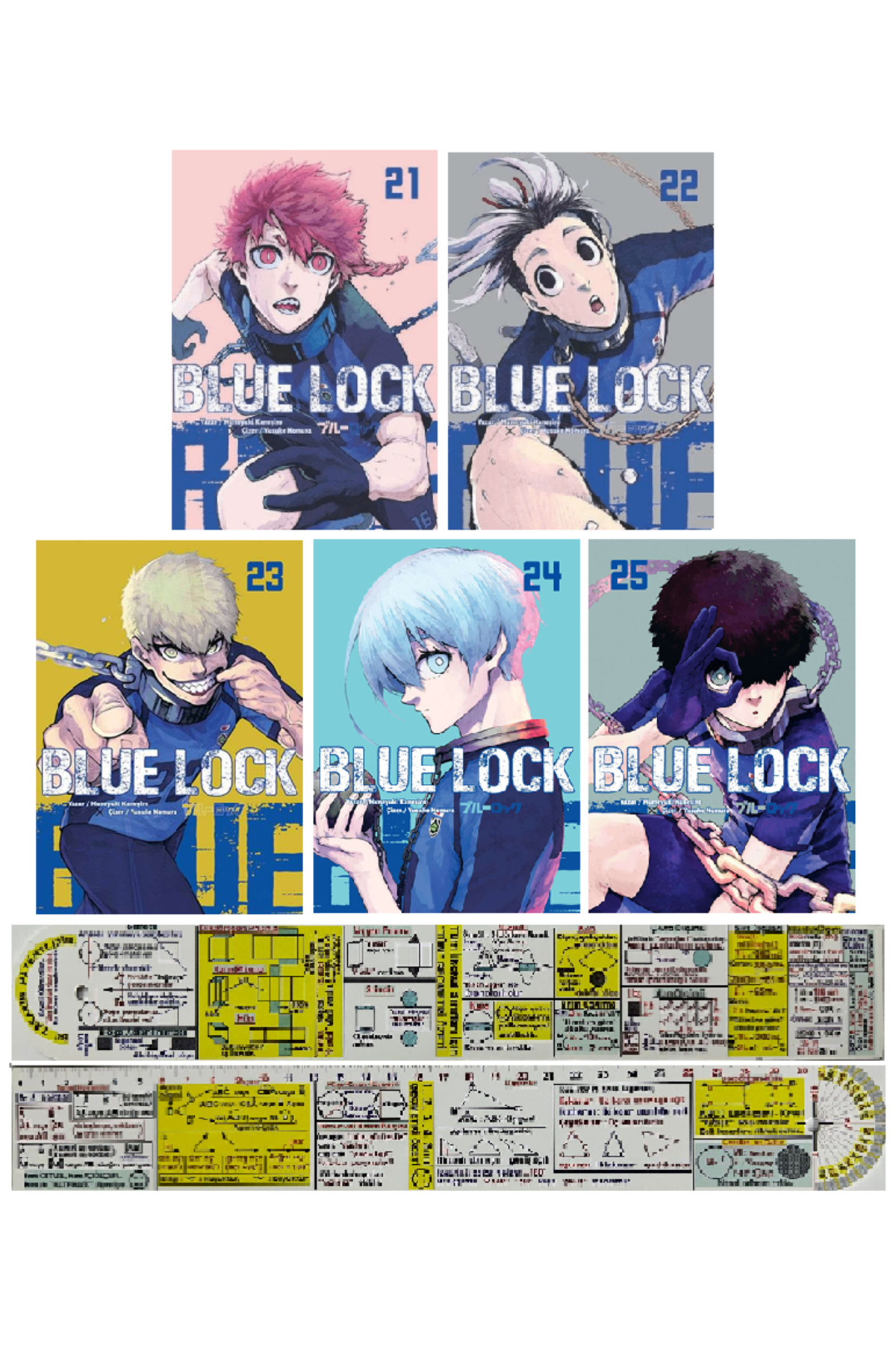 Komik Şeyler Blue Lock 21-22-23-24-25. Ciltler Manga Seti + Özel