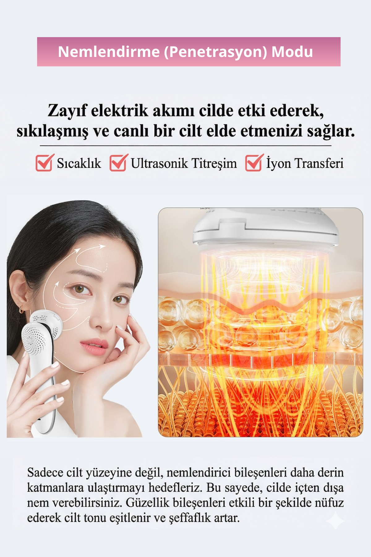 RF EMS Cilt Sıkılaştırma Yüz Germe Lifting Radyo Frekans Cilt Bakım Cihazı — سفید D818 — تصویر 7 از 8