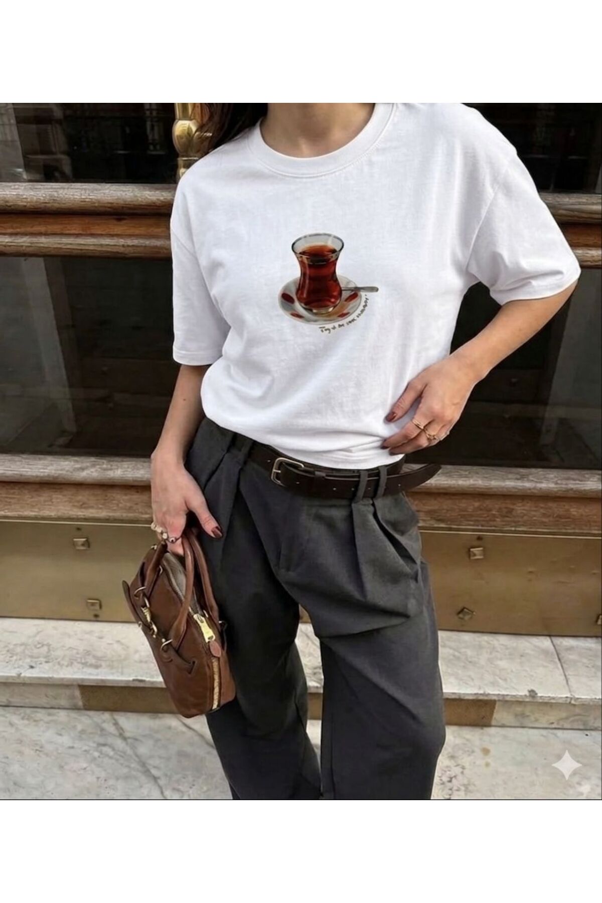 LELVANİ UNISEX TEA(ÇAY)BARDAĞI BASKILI TSHIRT