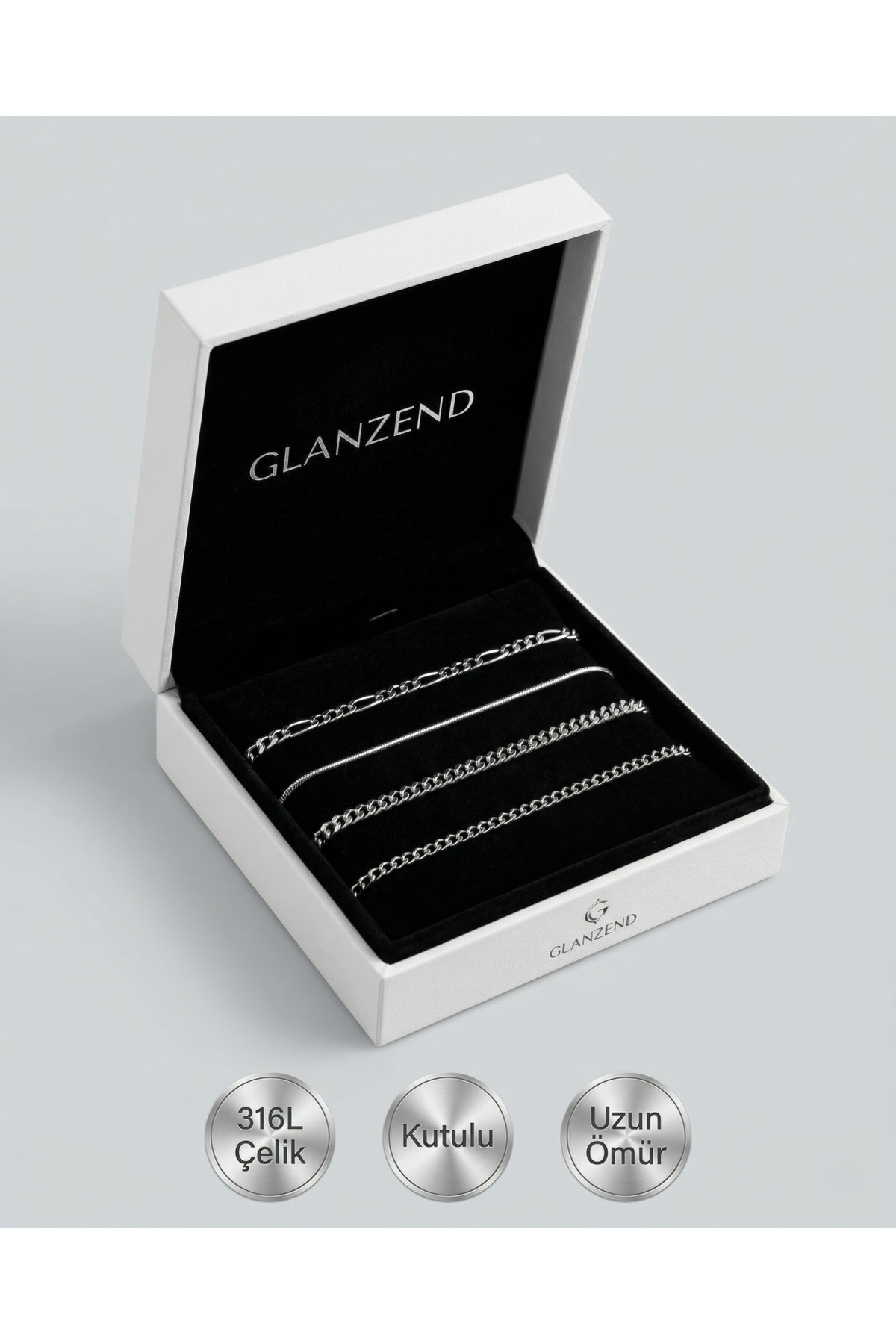 4-Piece Stainless Steel Thin Italian Chic Bracelet Set