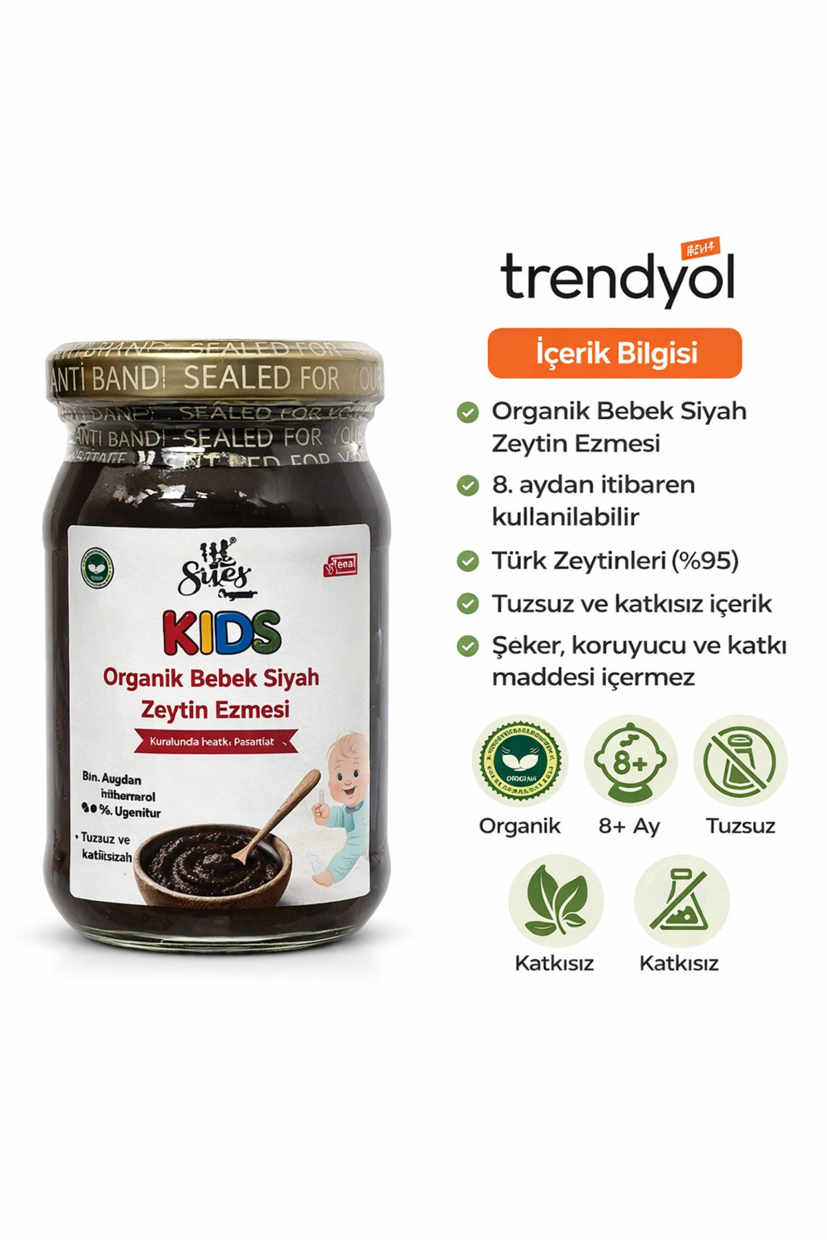 sistersorganic Sisters Organik KIDS Organik Bebek Siyah Zeytin
