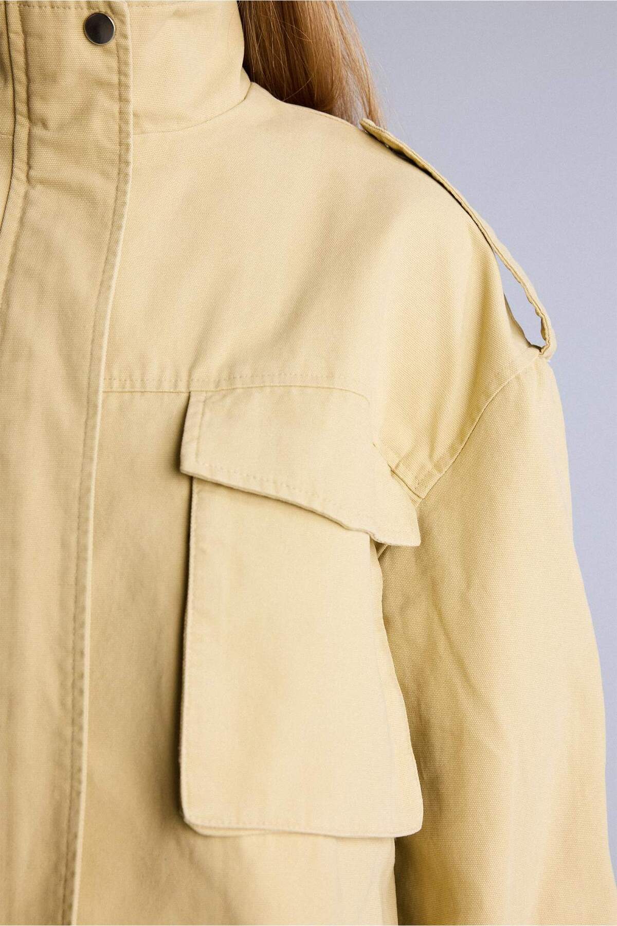 Defacto  Fermuarlı Kısa Pamuklu Mont H1557AX26SP - Görsel 5