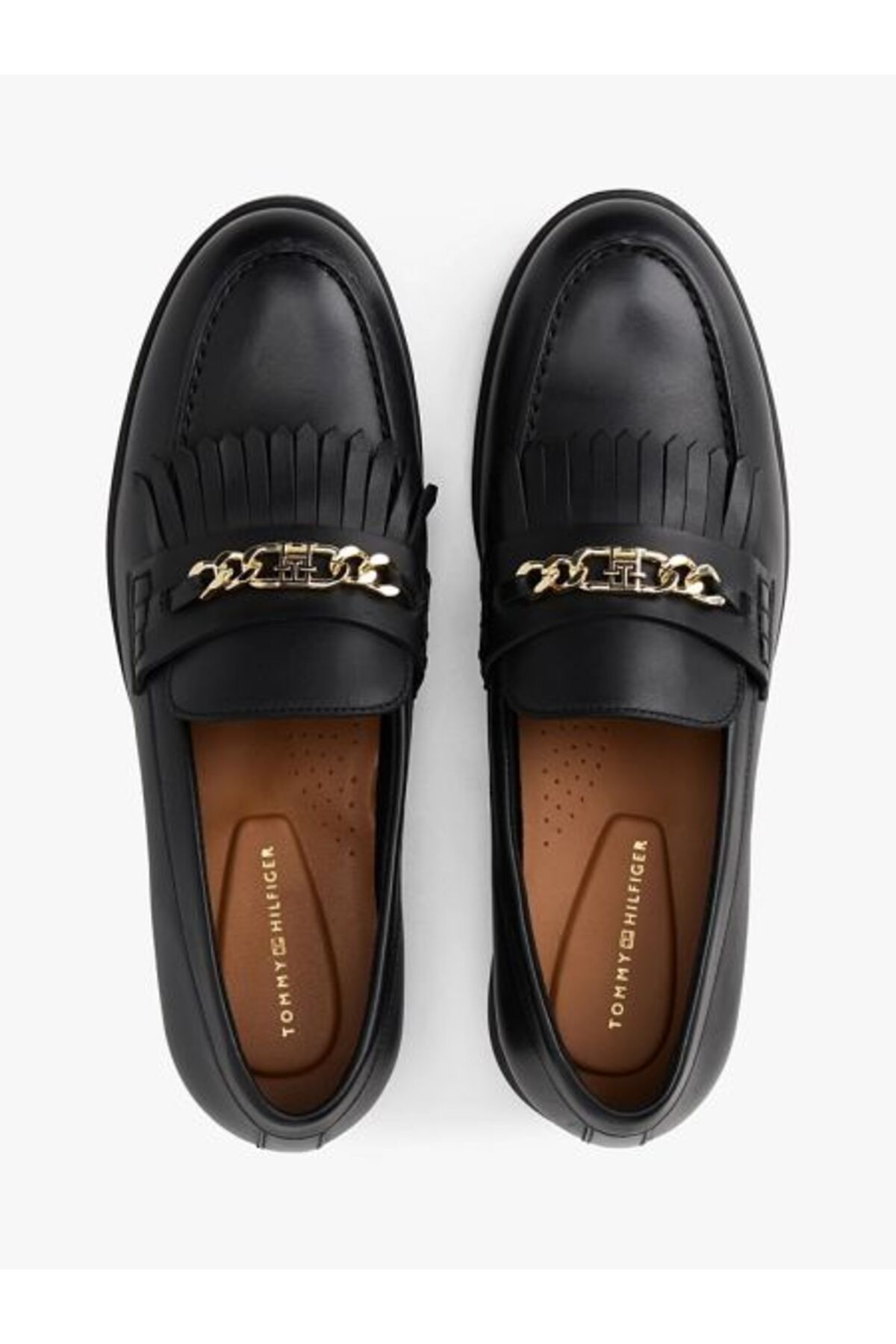 Tommy Hilfiger TH CHAIN FRINGE LEATHER LOAFER görsel 3