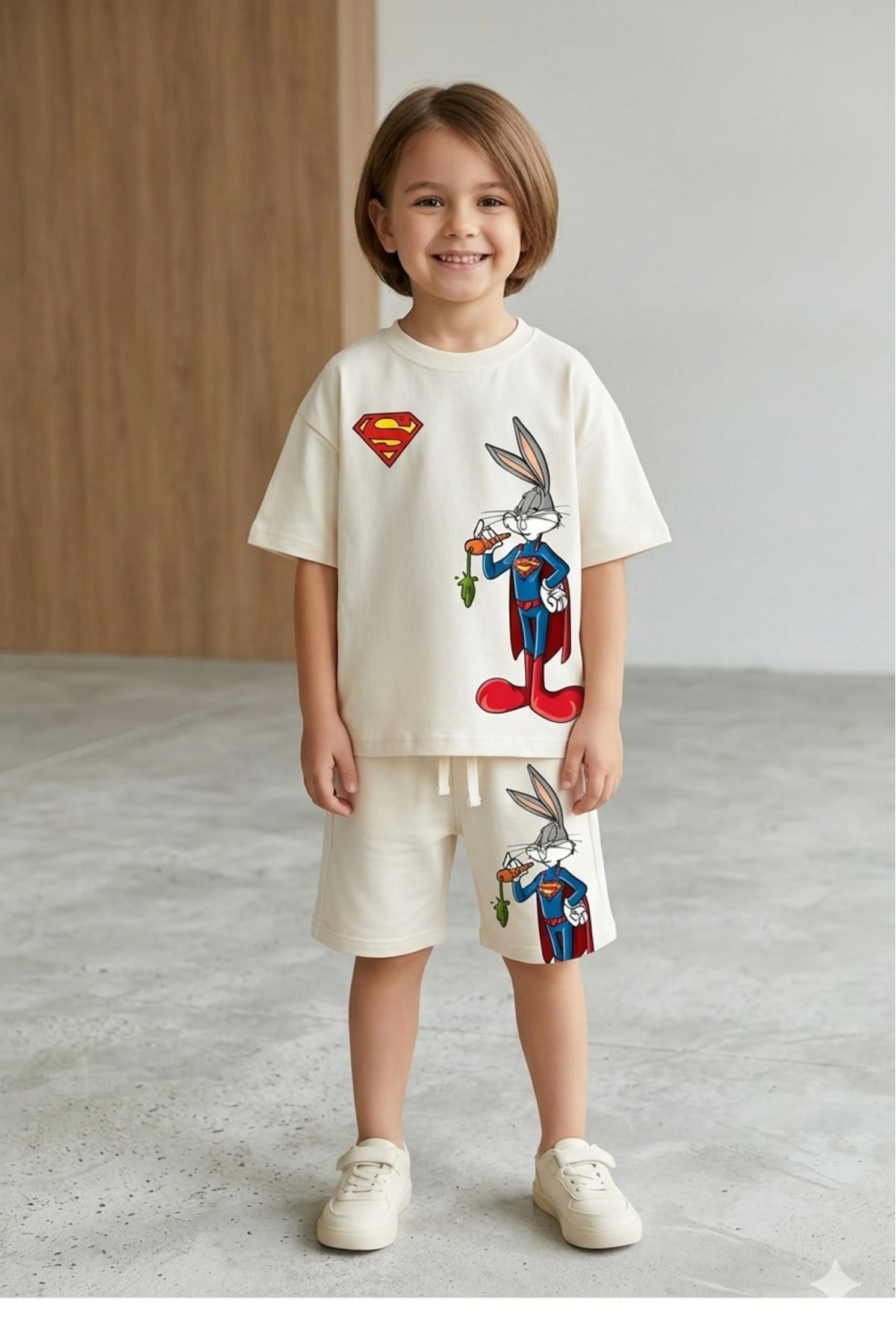 PALLERMO KİDS New Season Summer Single Jersey Top and Shorts Set