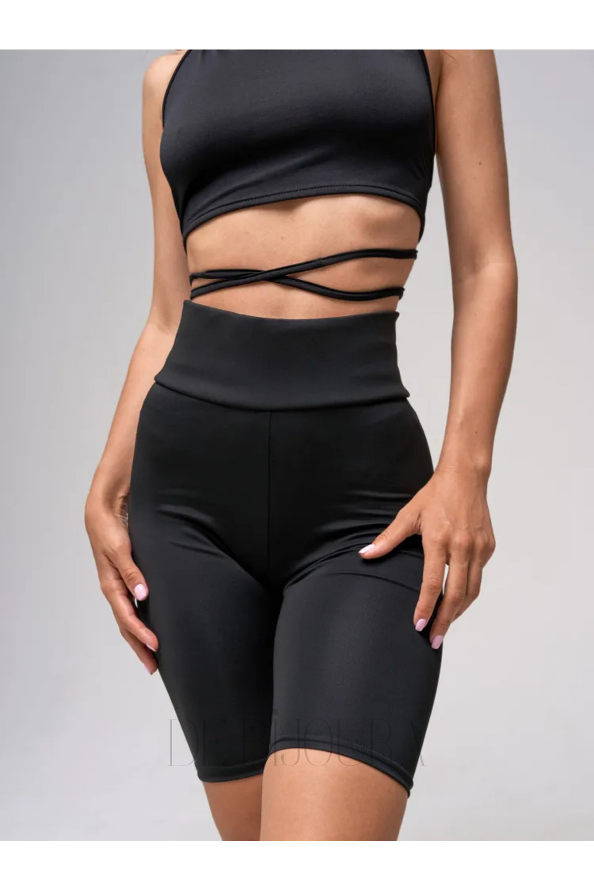 SEBURAM Damskie sportowe szorty/legginsy z lycry, z wysokim stanem, modelując...