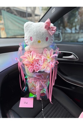pink collection Özel tasarım büyük boy Hellokitty buket pembe