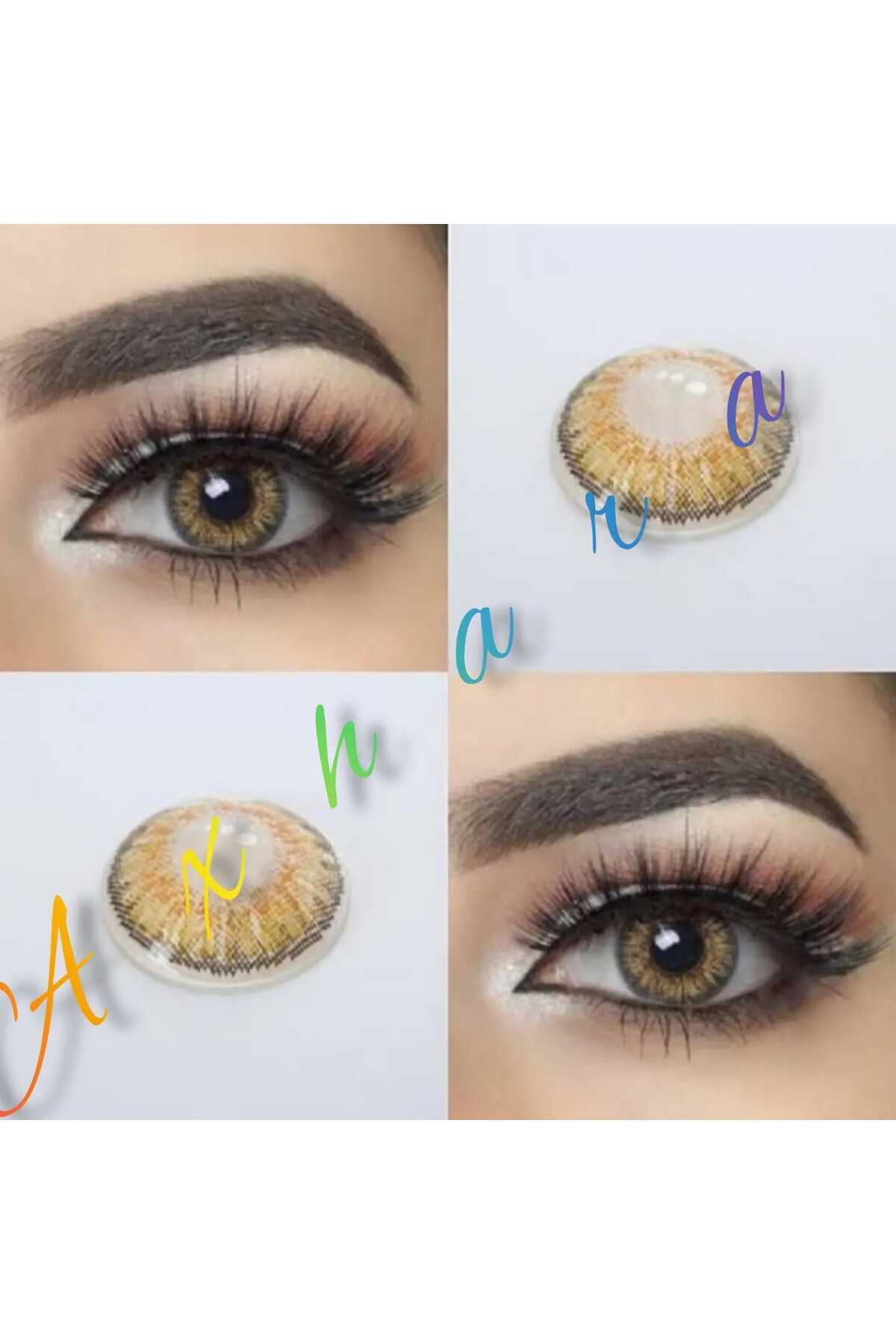Axhara Newyork Henna Hazel Ela Renkli Göz Kirpik Lens Yıllık Kullanım