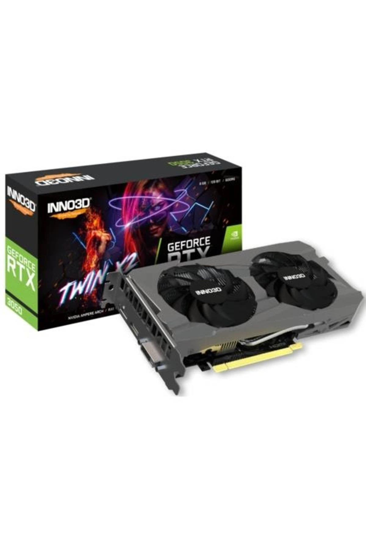 グラフィックボード・グラボ・ビデオカード INNO3D GEFORCE RTX 3050 TWIN X2 OC 8GB INNO3D Ekran Kartı 8Gb Rtx3050 Twın X2 Gddr6 128Bıt Hdmı Dp Dvı