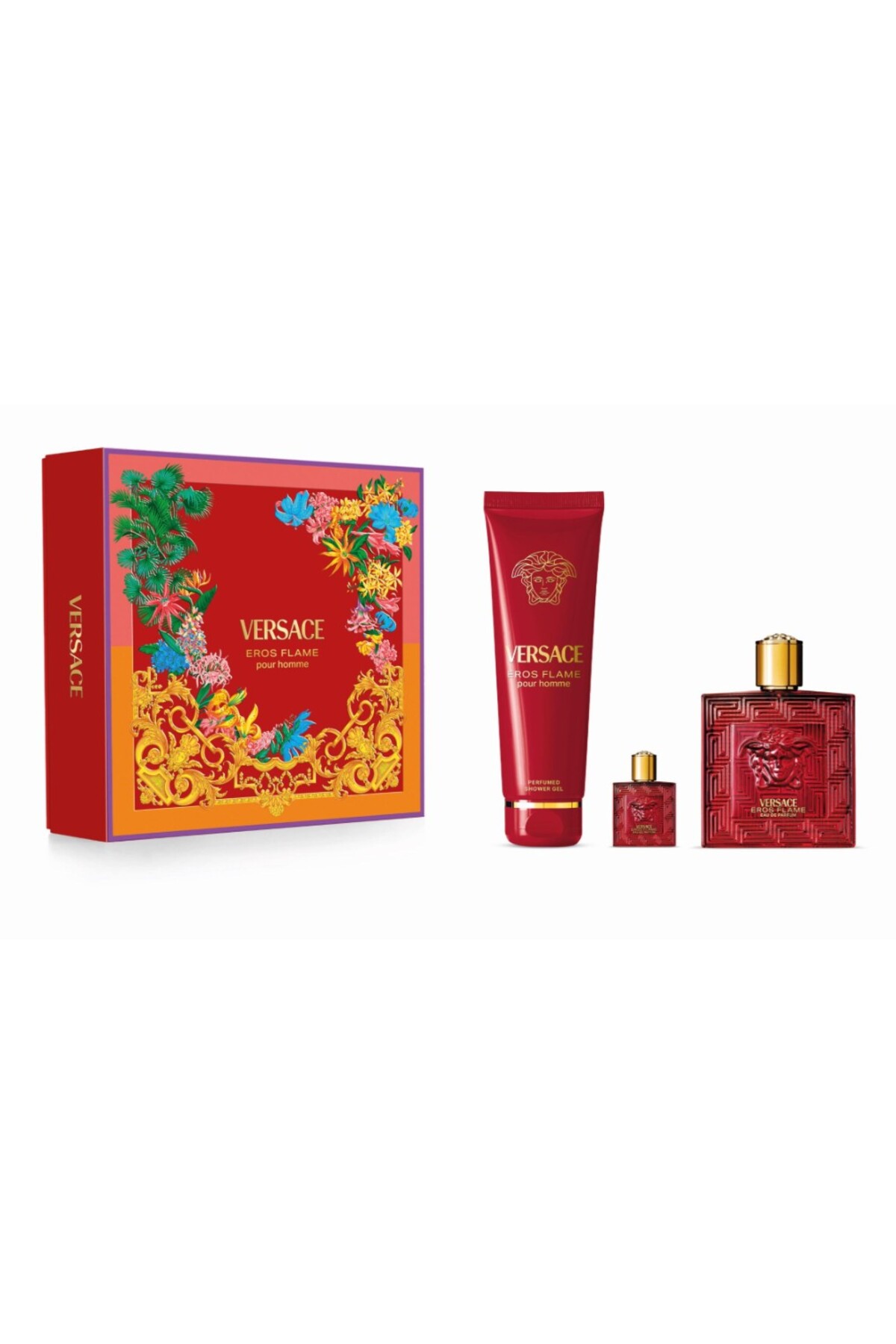 Versace Eros Flame EDP 100 ml Parfüm + 150 ml Duş Jeli + 5 ml