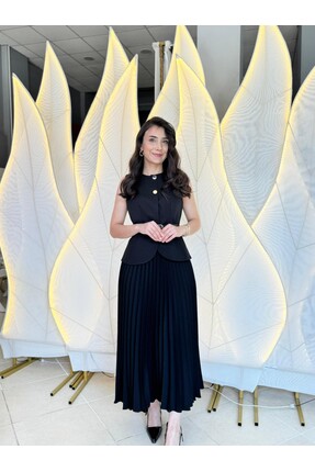 BYB GOLD DÜĞMELİ PREMİUM KALİTE YELEK ETEK TAKIM