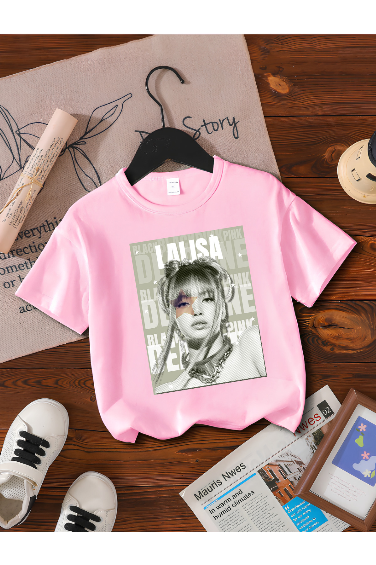 LISA FROM BLACKPINK PRINTED 100% COTTON REGULAR MOLD CHILDREN AND YOUNG TSHIRT