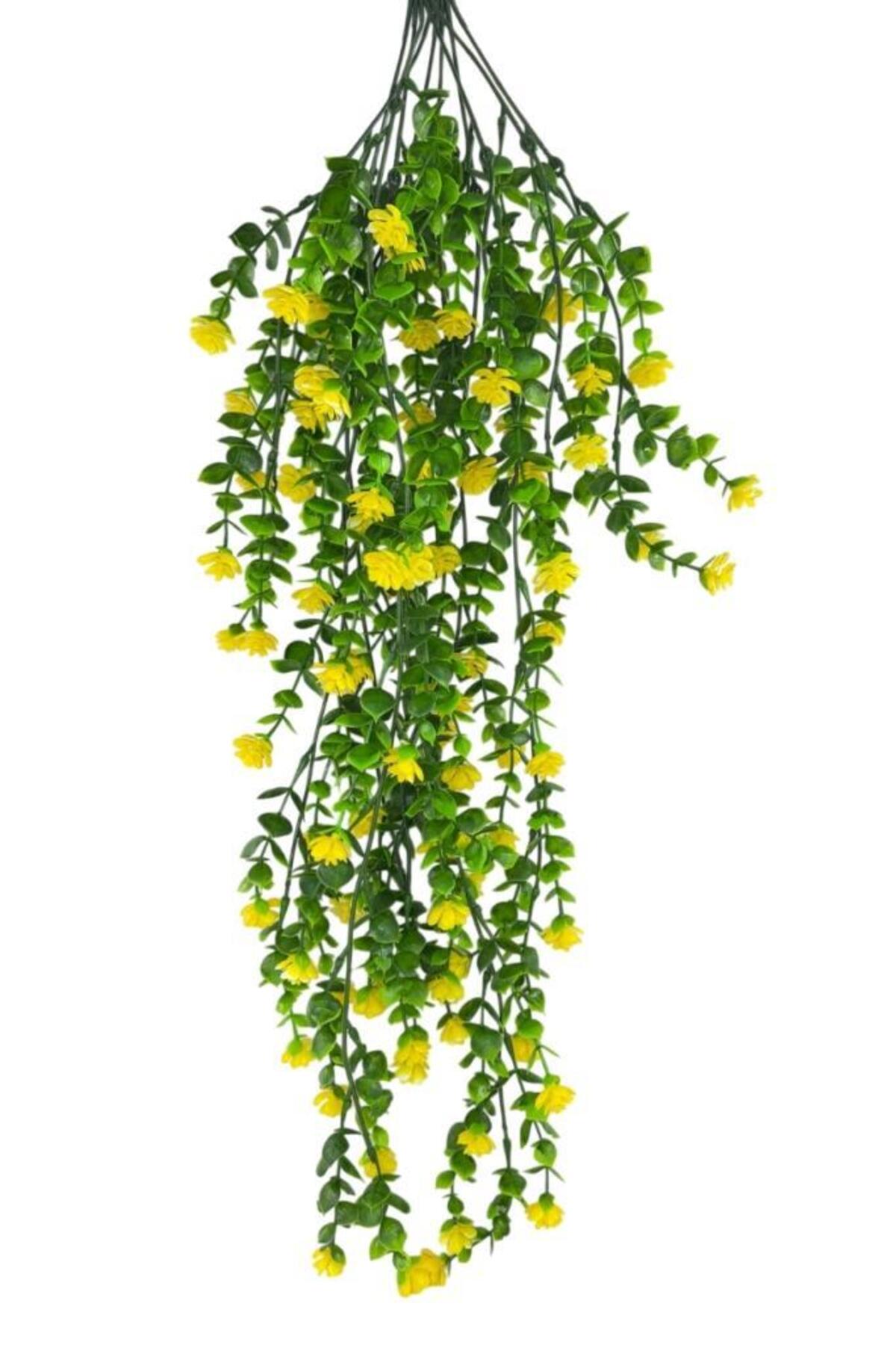 Artificial Flower Yellow Pendant Lotus Flower Eucalyptus Shorty Artificial Ivy 5dal 60cm
