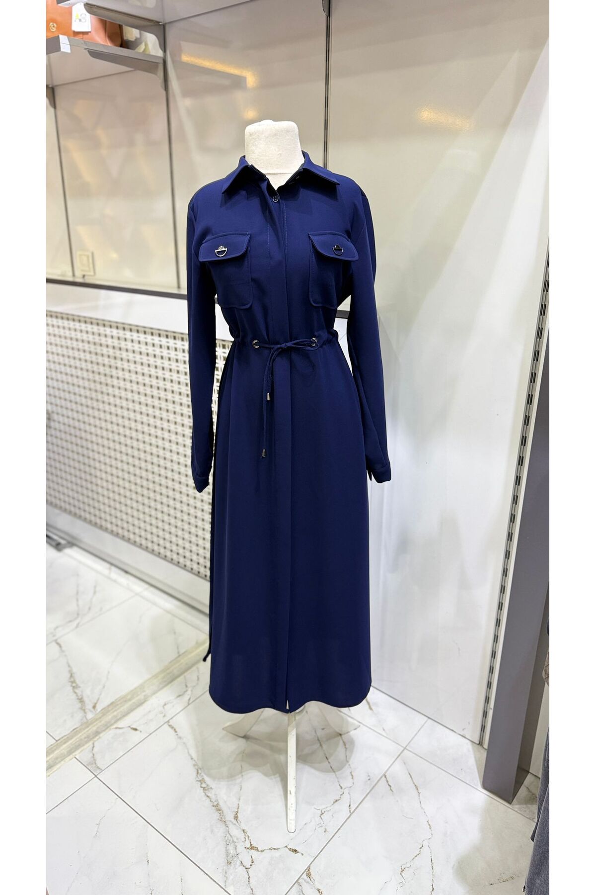 Yeni sezon Polo krep kumaş beli büzgülü tunik