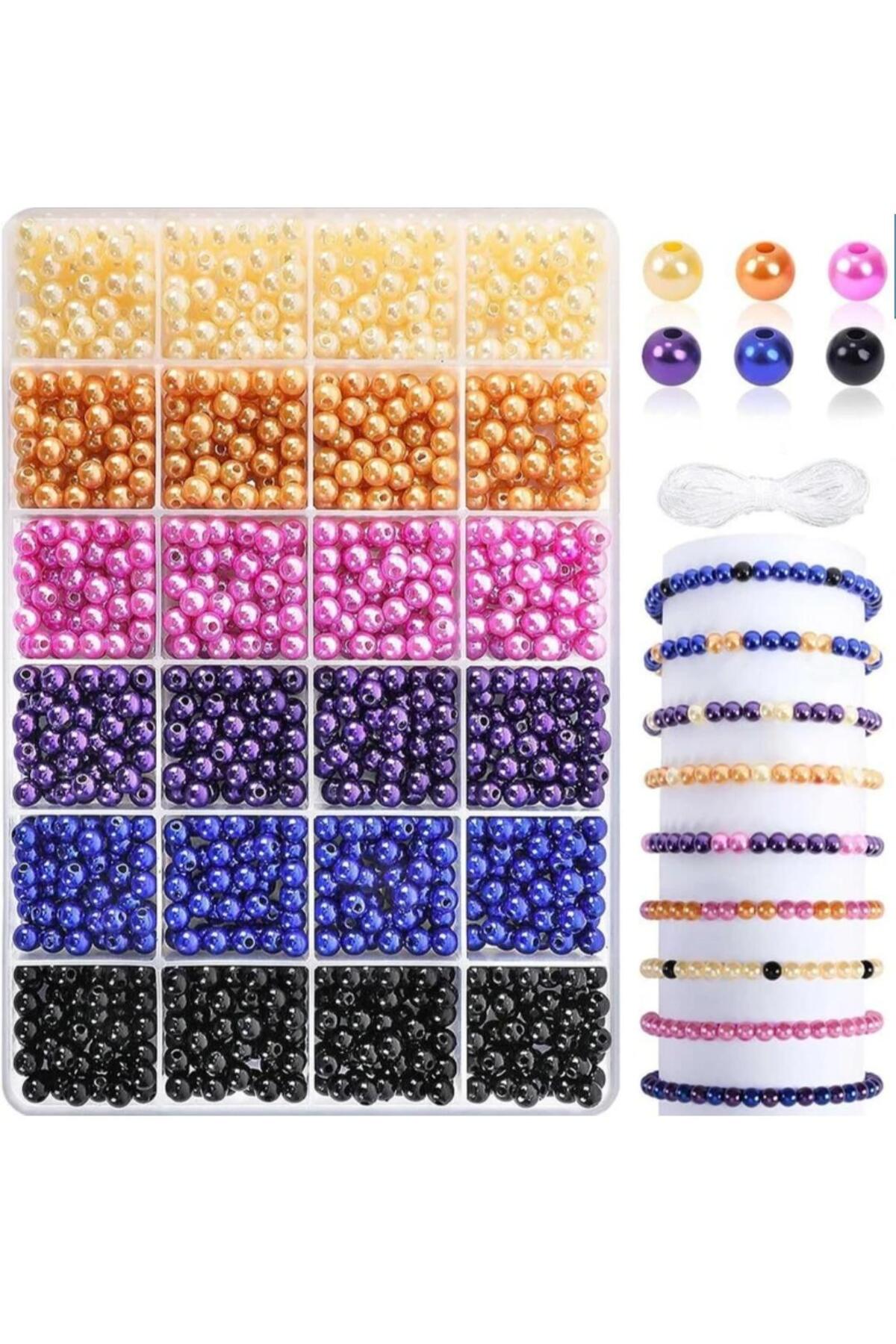 360 Pieces 6 Colors 6 Mm Glass Pearl Necklace Bracelet Jewelry Making Materials