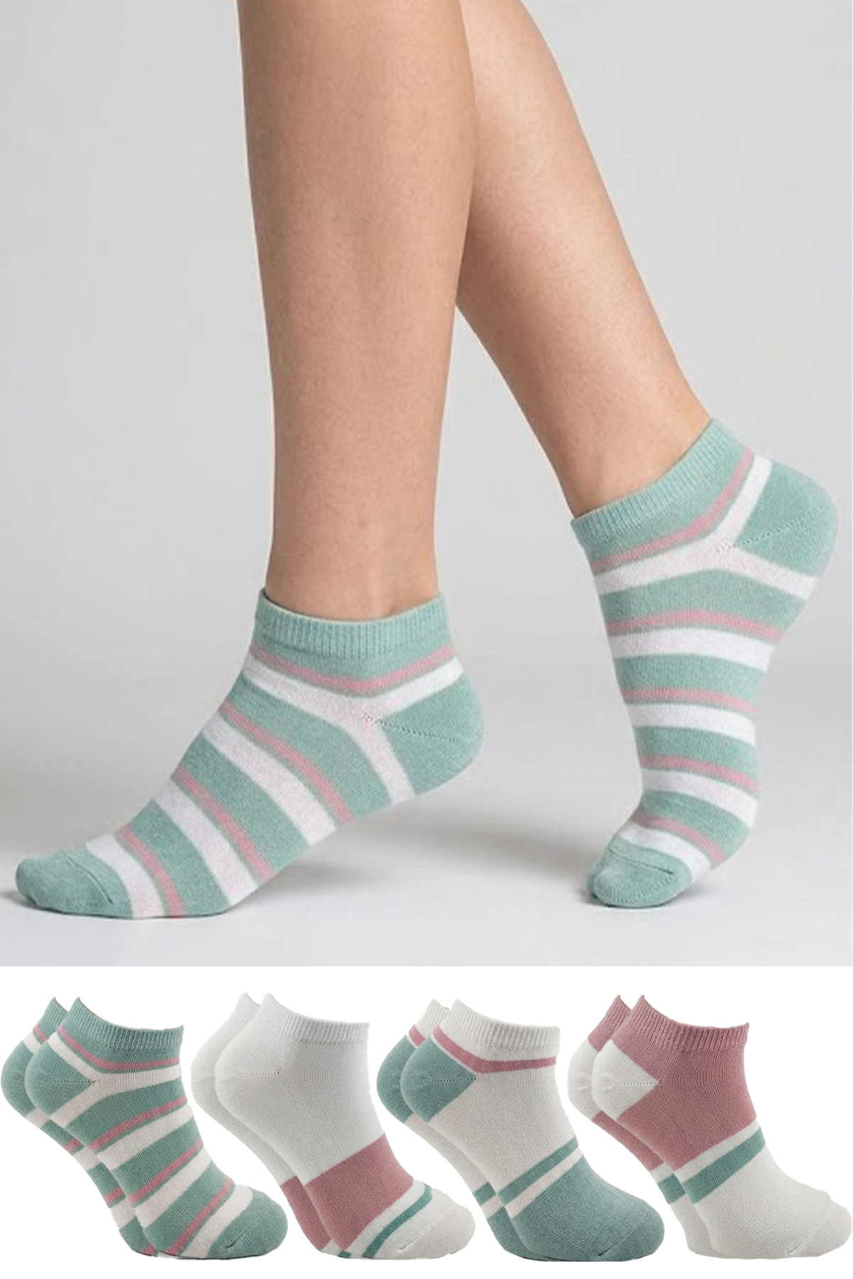 Women's Cotton Booties Socks Colorful 4-Pack