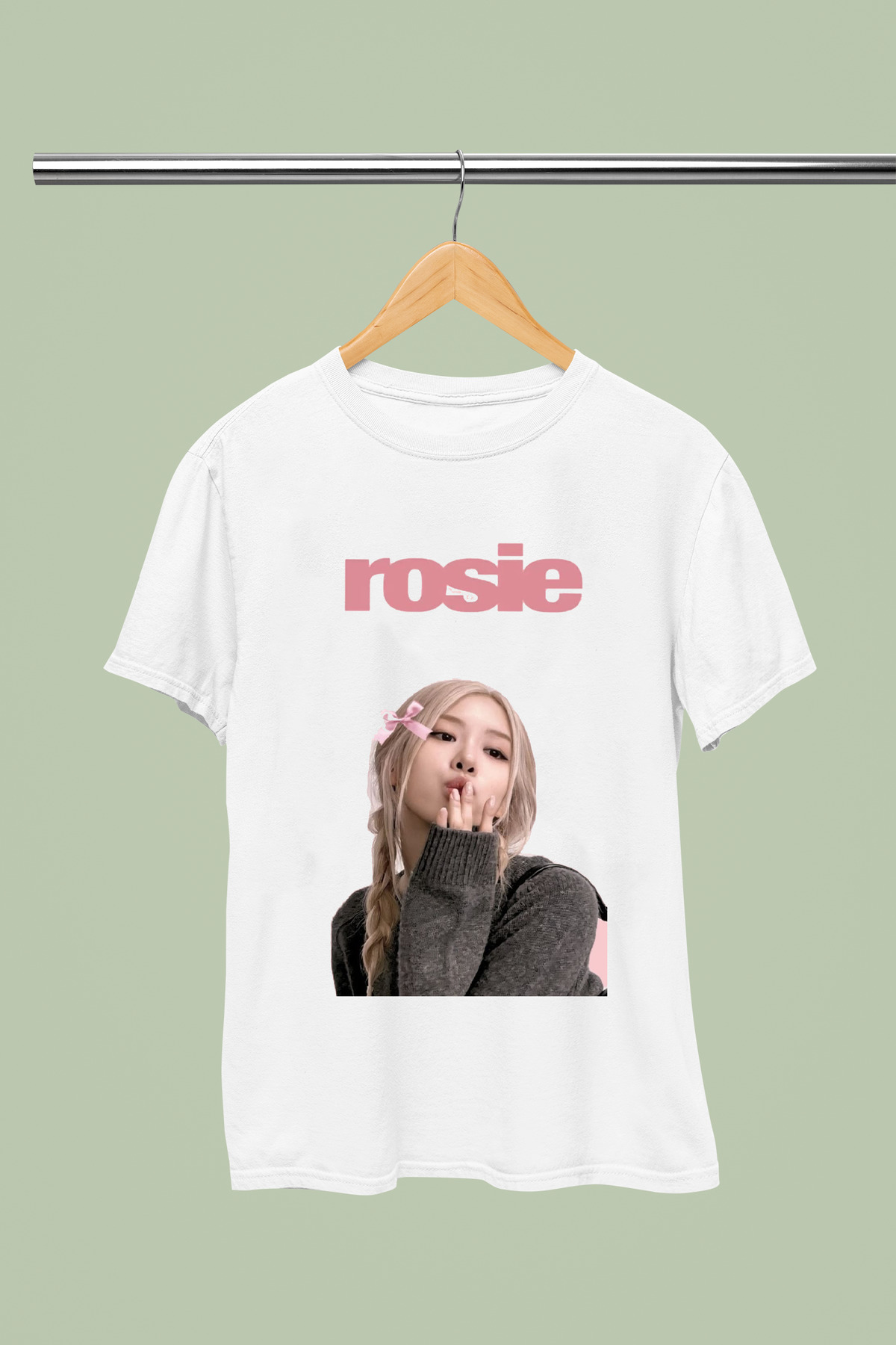 ROSE FROM BLACKPINK PRINTED 100% COTTON REGULAR MOLD CHILDREN AND YOUNG TSHIRT