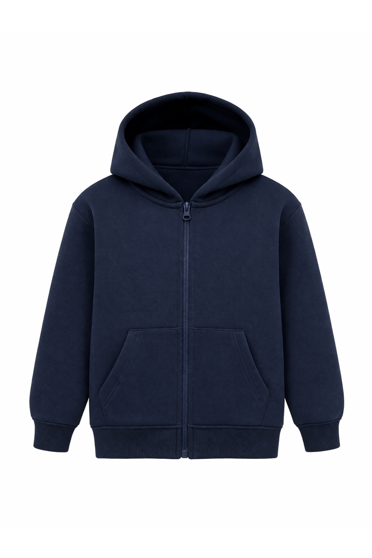 Unisex Çocuk Kapşonlu 3 İplik Şardonlu Hırka — سرمه‌ای Unisex Çocuk Kapşonlu  Hırka