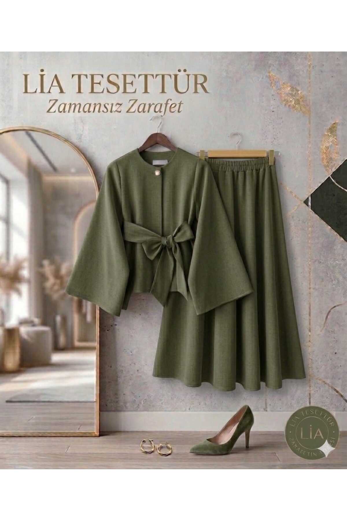 LİA TESETTÜR Lia düğme detaylı ikili takım görsel 2