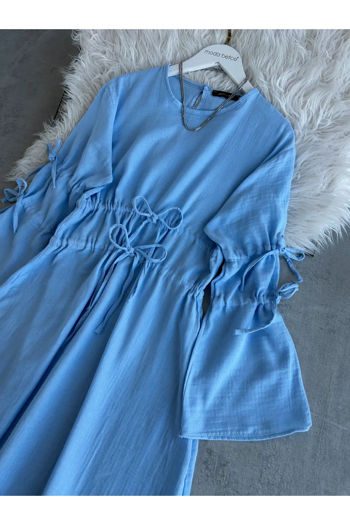 modabetce  MÜSLİN TESETTÜR ELBİSE - Görsel 2