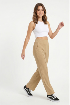 just wear zt Yüksek Bel Dikiş Detaylı Fit Pantolon – Günlük & Şık Rahat Kesim