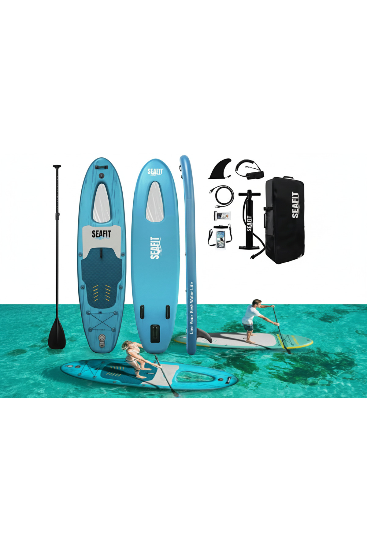Seafit SeaFit Marine-View Pro: Şeffaf Pencereli All-Round Şişme SUP Board Seti ...