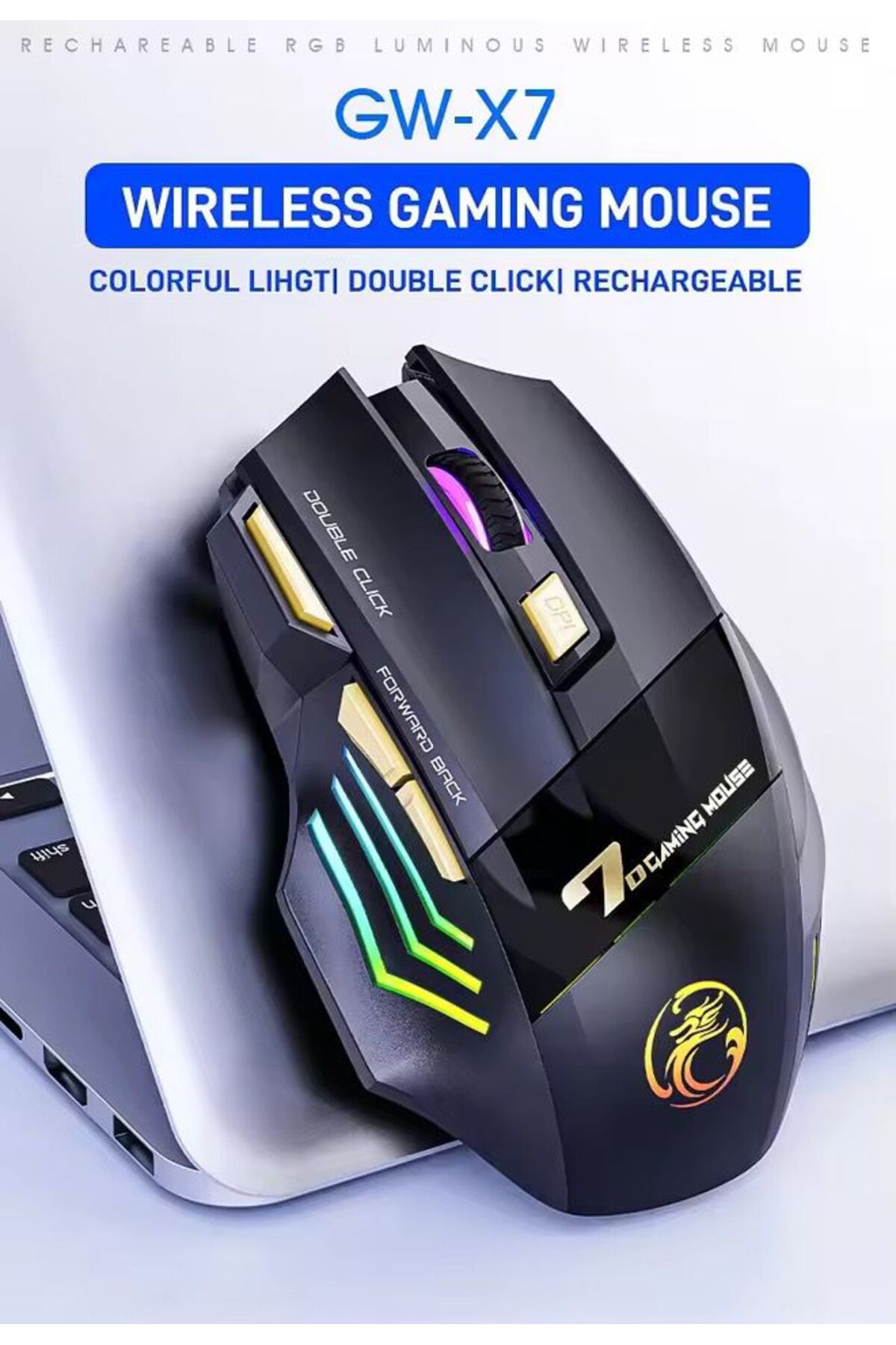 Rabbit Tech Gw-X7 7 Tuşlu Sessiz 2.4g Wireless Bluetoothlu Şarj Rabbit Tech Gw-X7 7 Tuşlu Sessiz 2.4g Wireless Bluetoothlu Şarj