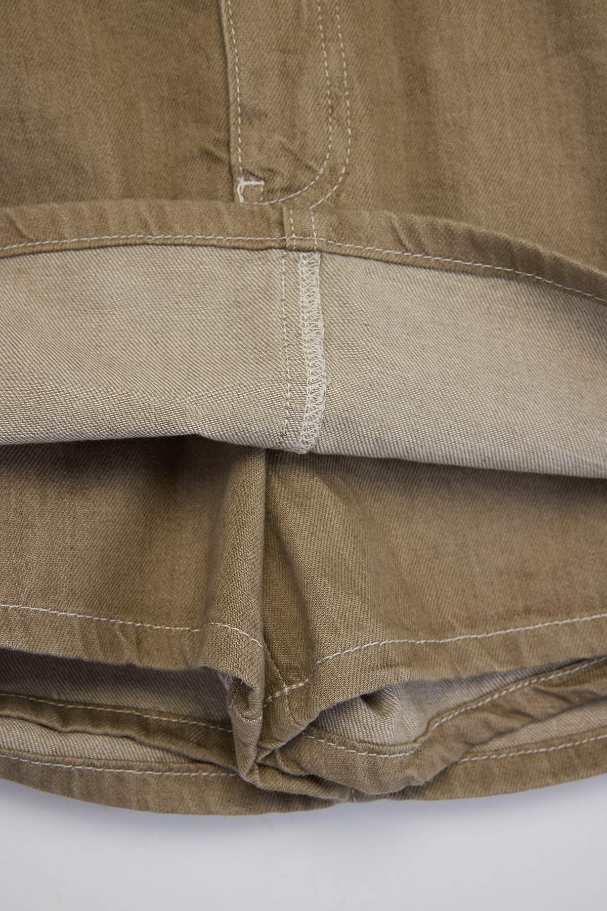 Trendyolmilla  Bej Vintage Yıkama DÖKÜMLÜ Yüksek Bel Denim Şort Etek TWOSS26SR00110 - Görsel 7