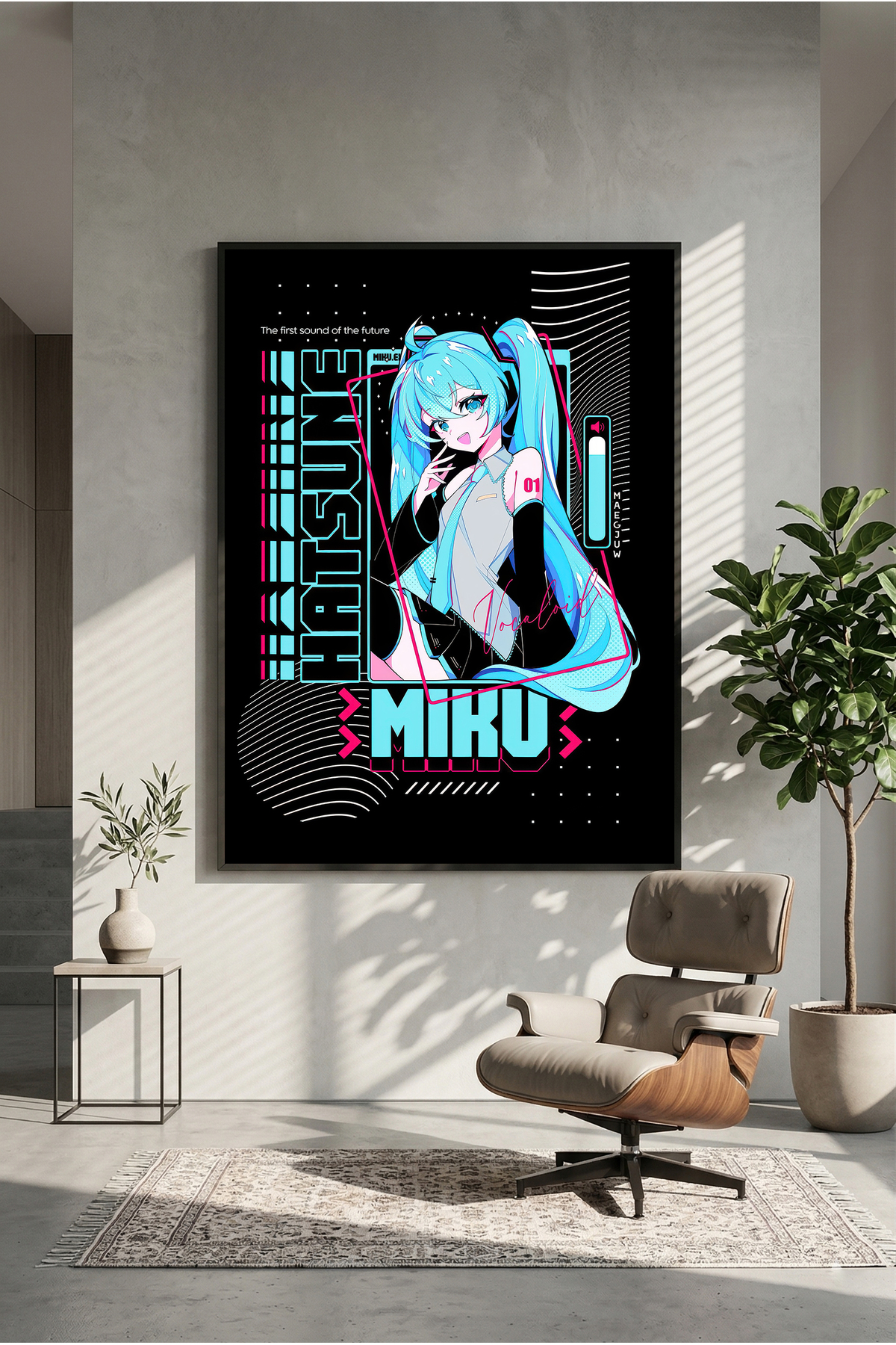 postercraft Vocaloid Hatsune Miku Ahşap Tablo Poster (Çerçevesiz