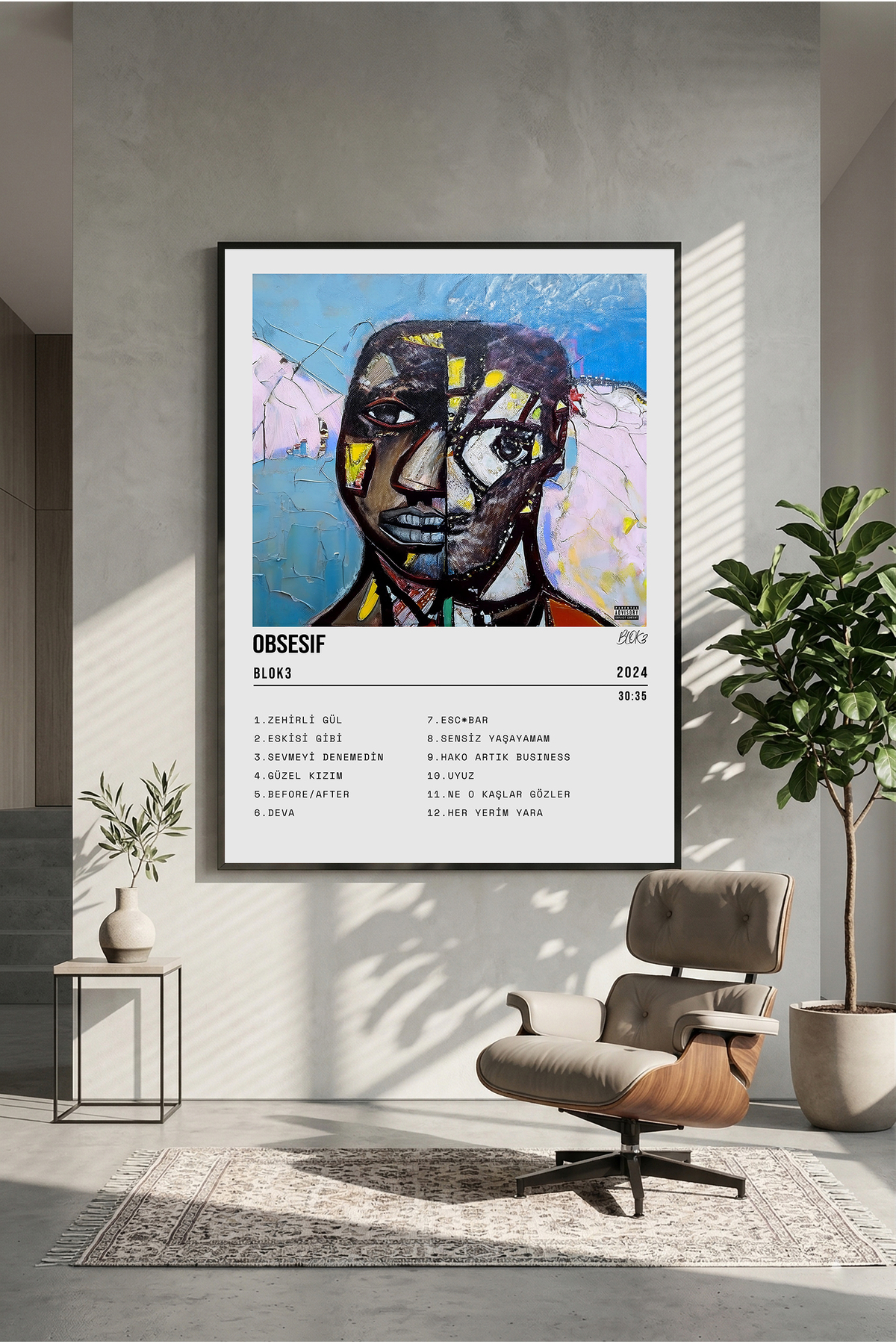 postercraft Blok3 OBSESİF Albüm Tasarım Modern Panel Tablo Poster