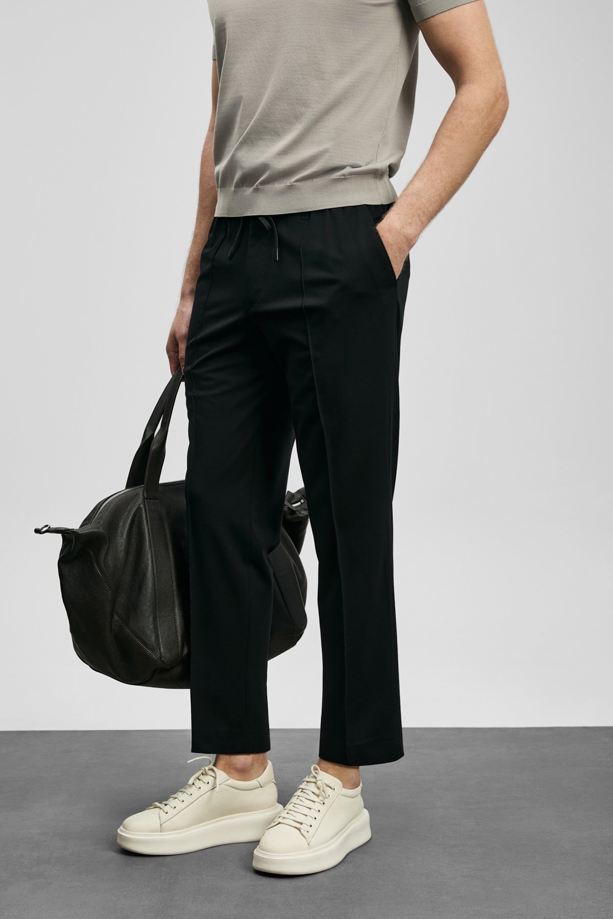 Lufian  111190356 Sımon Jogger Pantolon Slim Fit Erkek Pantolon SİYAH - Görsel 6