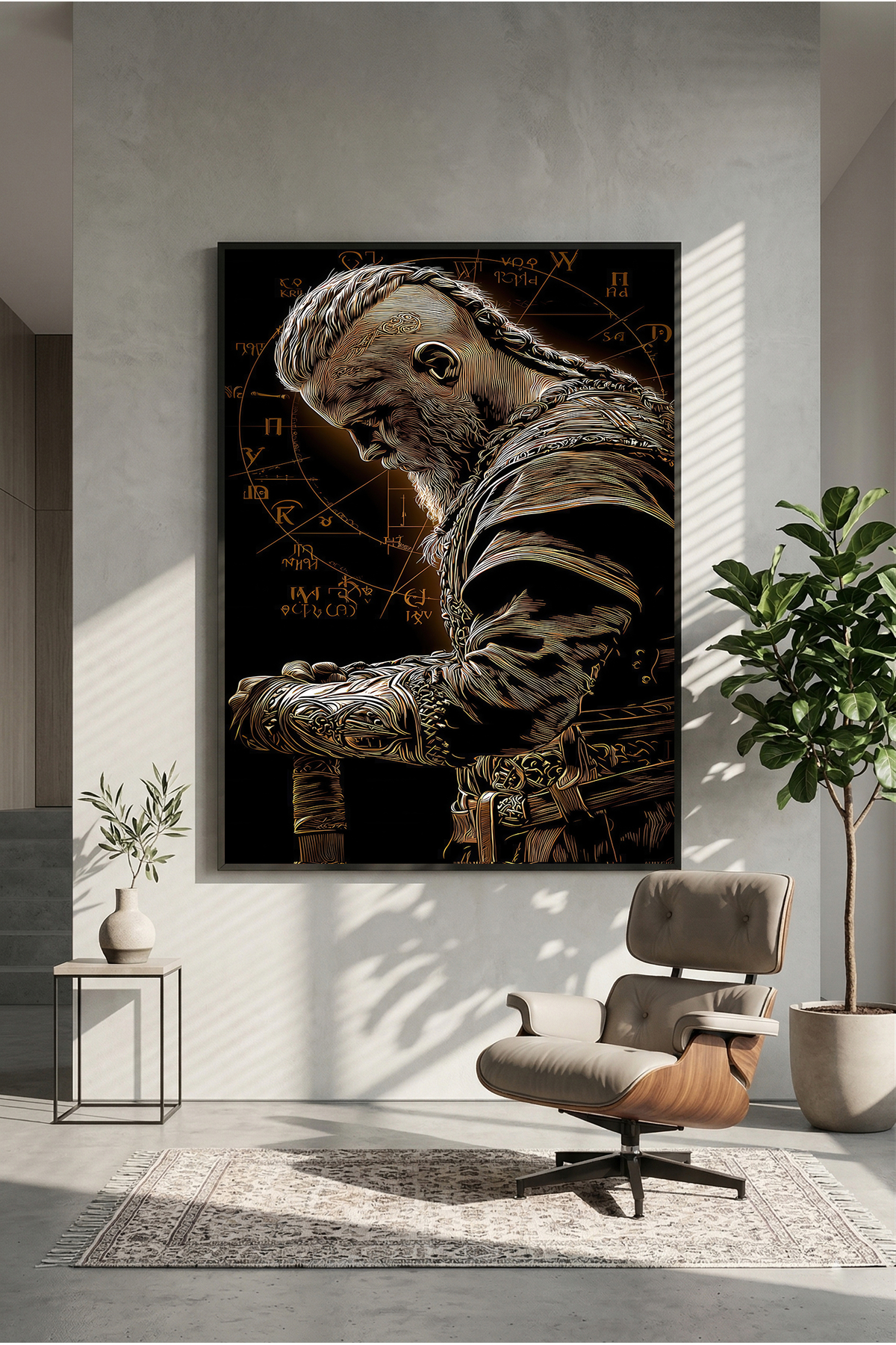 postercraft Vikings Ragnar Lothbrok Art Modern Panel Tablo Poster