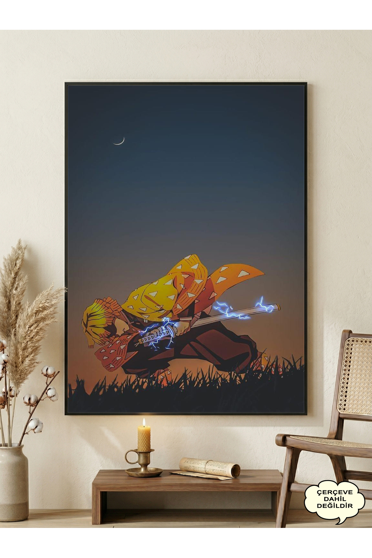 postercraft Demon Slayer Zenitsu Modern Panel Tablo Poster
