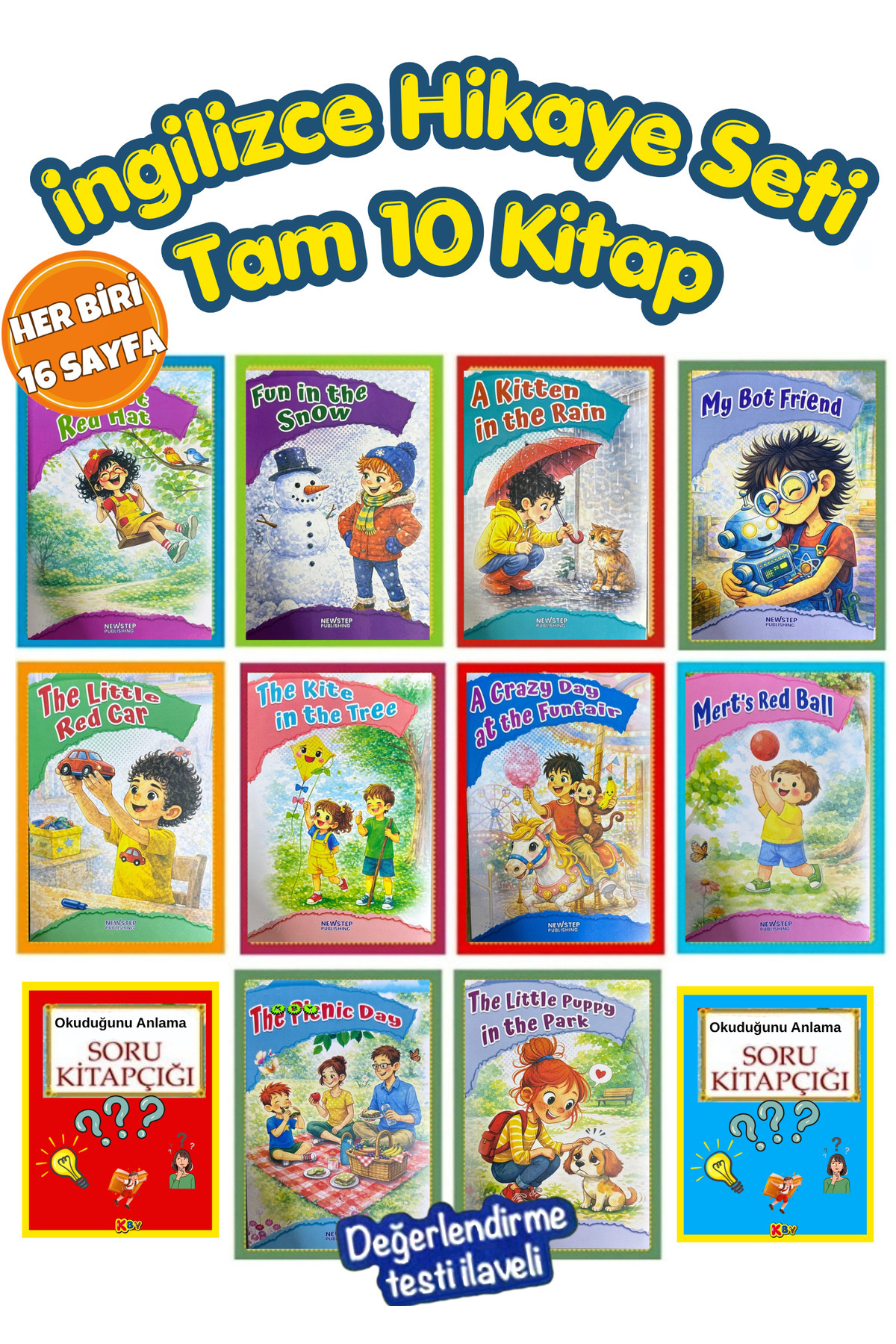 GÖNÜL YAYINCILIK Ingilizce Grade 2-3 Hikaye Seti( 10 Süper Kitap)+ Değerlendirme Testi fotoğrafı 3 (önizleme)