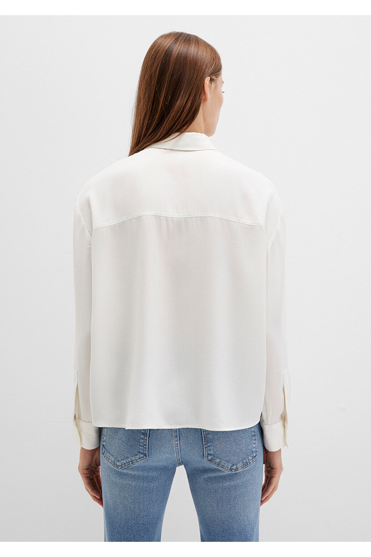 Soft-Premium Ekru (TENCEL™) Liyosel Gömlek Oversize / Geniş Kesim 1211354-80194 — اکرو — تصویر 5 از 7