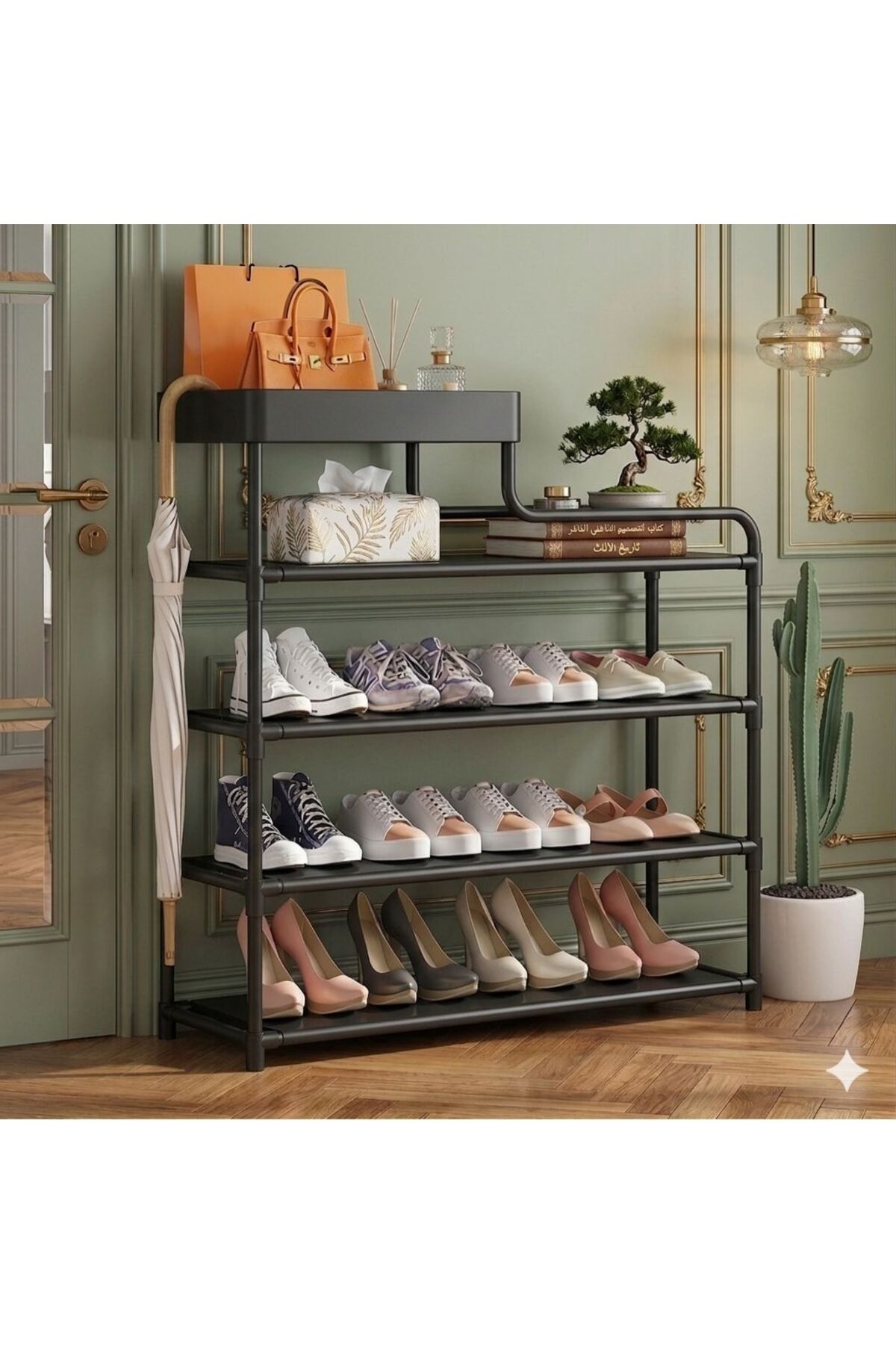 Noor 5 Layers of Free Standing Shoe Racks with Shoe Storage Box- Trendyol
