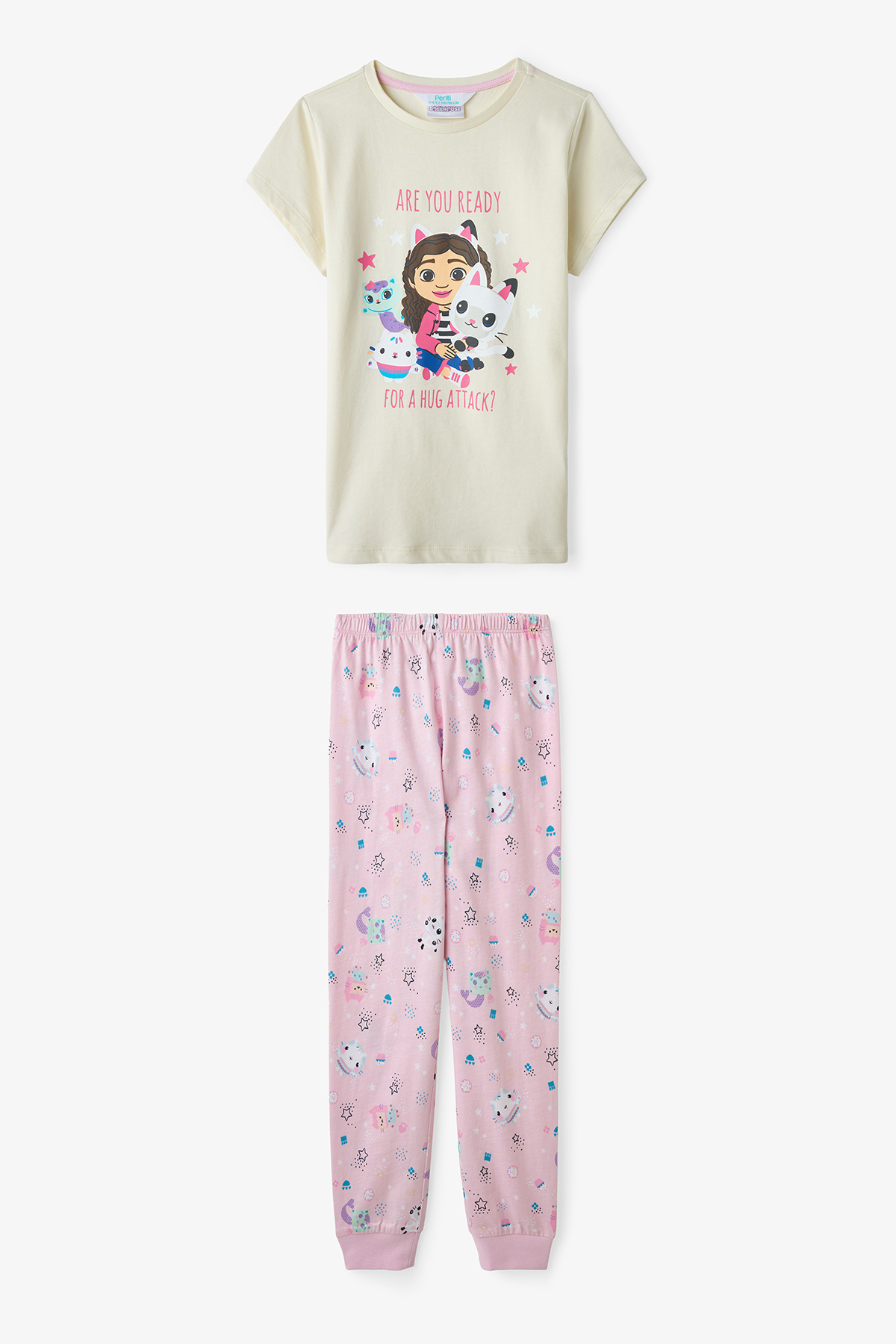 Penti Ekru Kız Çocuk Gabby’s Dollhouse Pamuklu Pijama Takımı fotoğrafı 4 (önizleme)