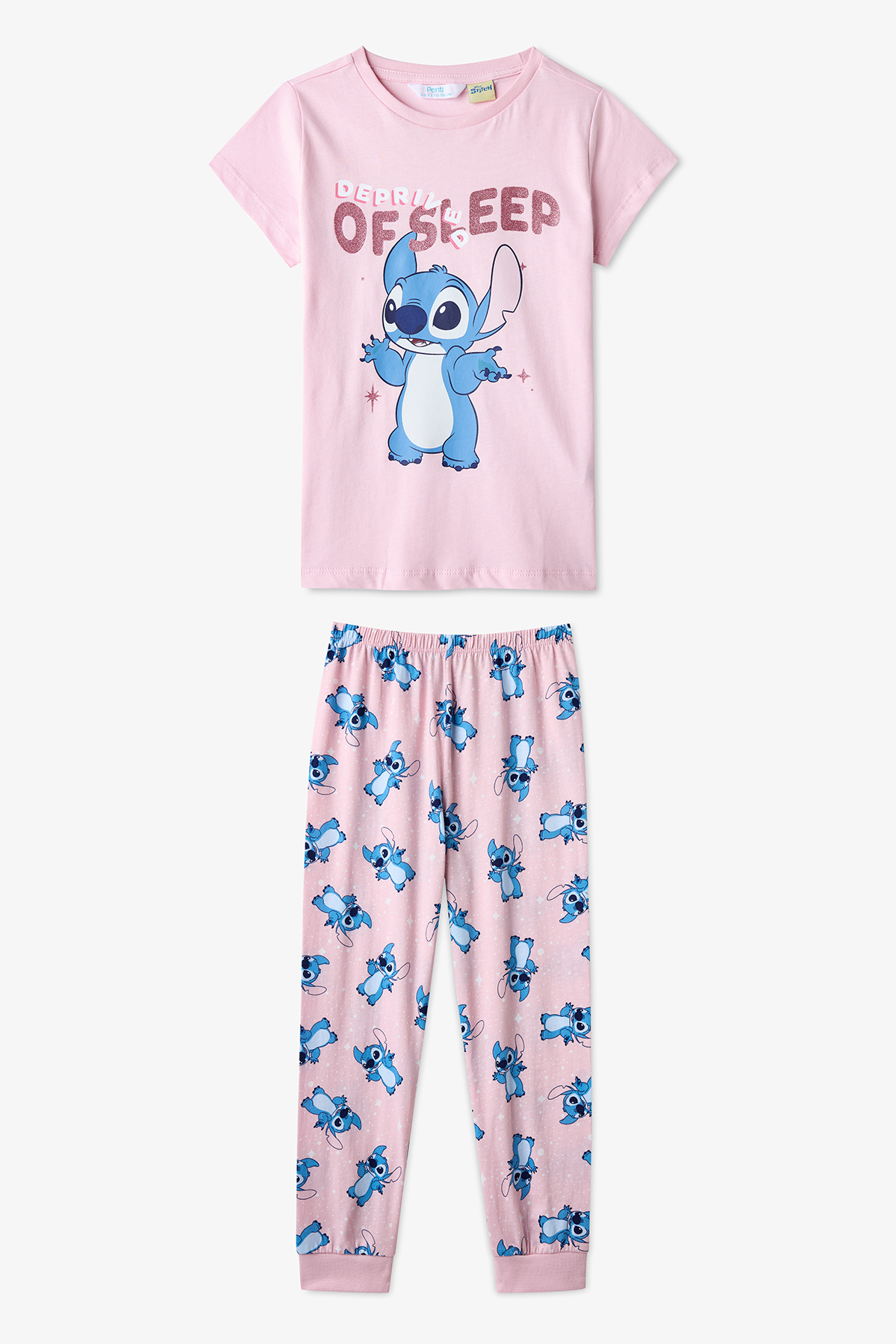 Penti Pembe Kız Çocuk Lic Stitch Fam Pamuklu Pijama Takımı fotoğrafı 2 (önizleme)