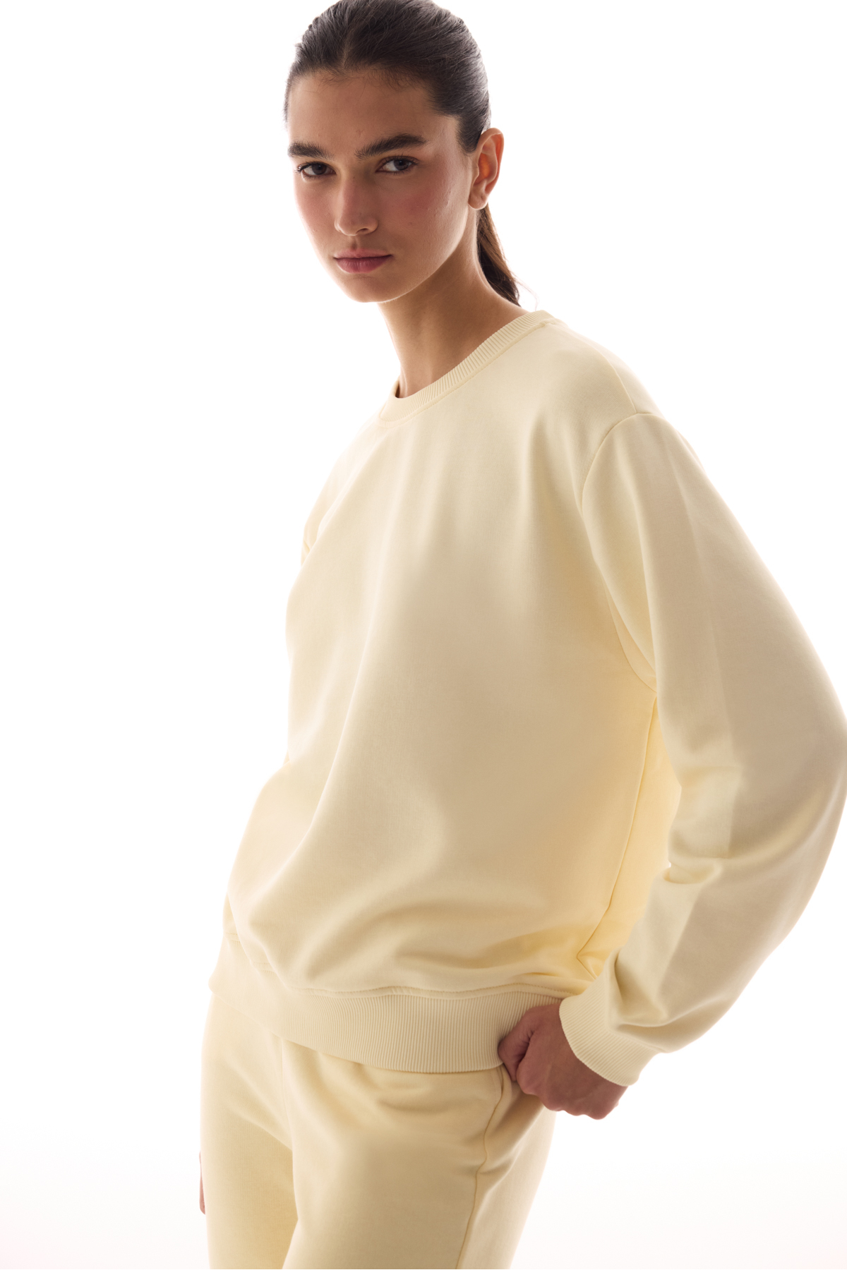 Penti  Ekru Bisiklet Yaka Regular Kesim Pamuklu Sweatshirt - Görsel 2