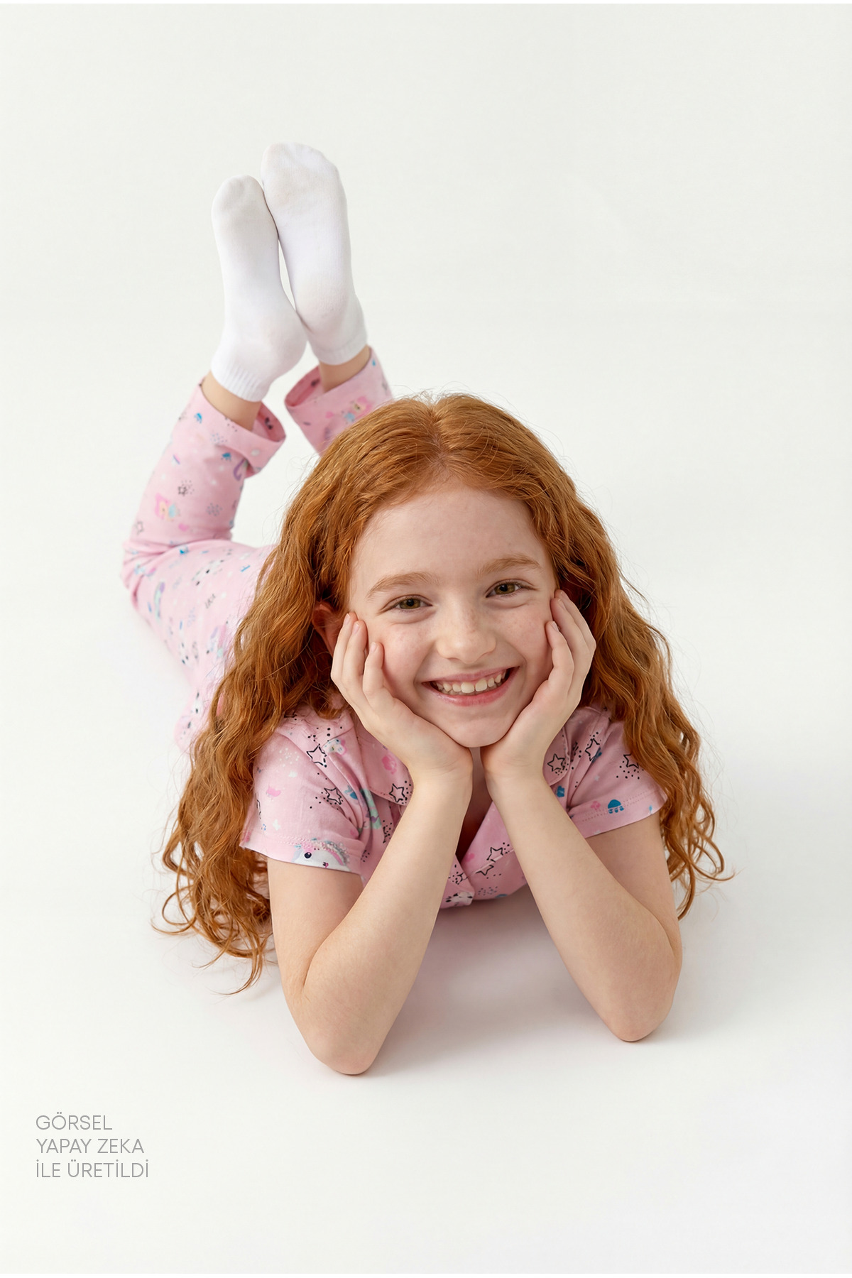 Penti Açık Pembe Kız Çocuk Gabby’s Dollhouse Düğmeli Pamuklu Gömlek Pijama Takımı fotoğrafı 3 (önizleme)