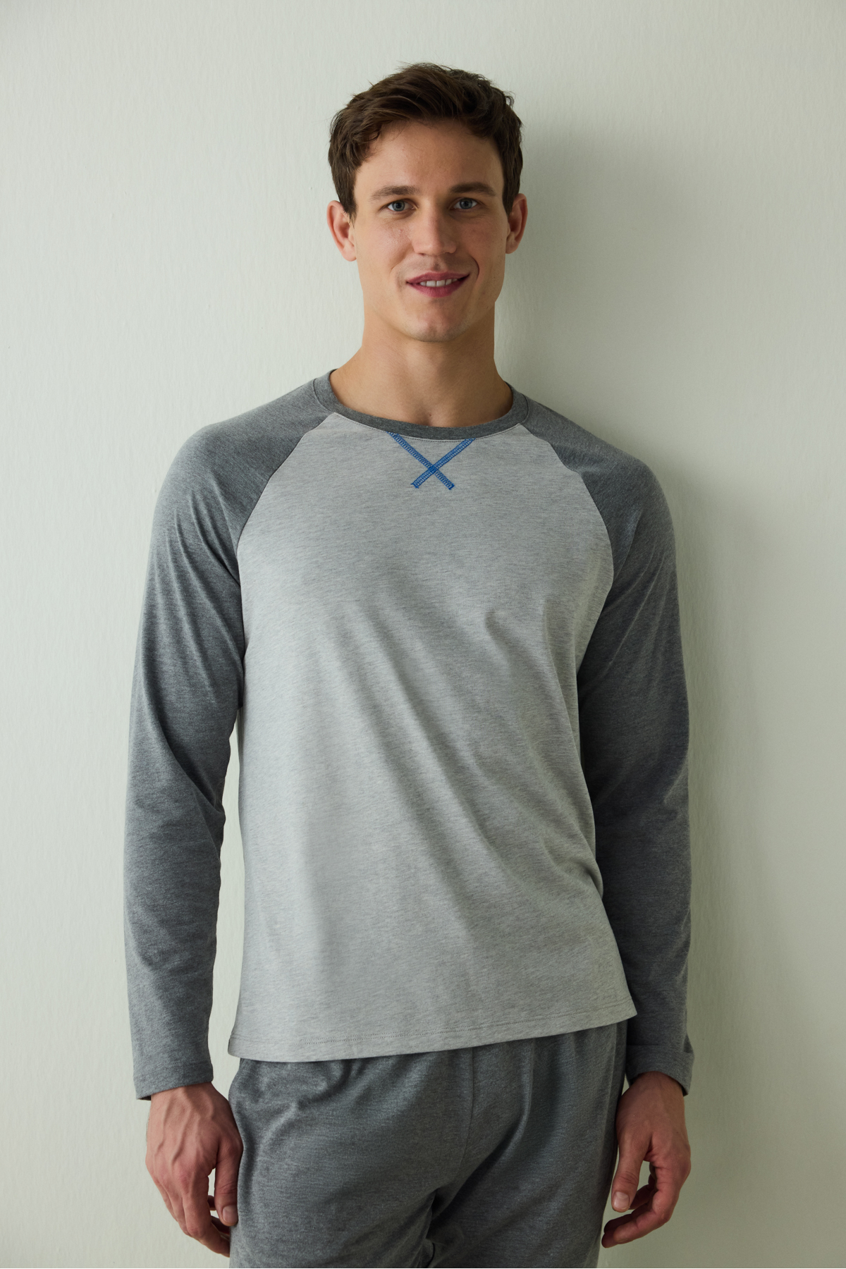 Penti  Antrasit Erkek Uzun Kollu Pamuklu Pijama Takımı - Görsel 6