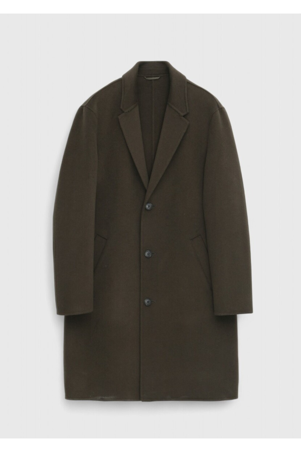 Ramsey  Haki Regular Fit Kelebek Yaka Klasik Dokuma Palto