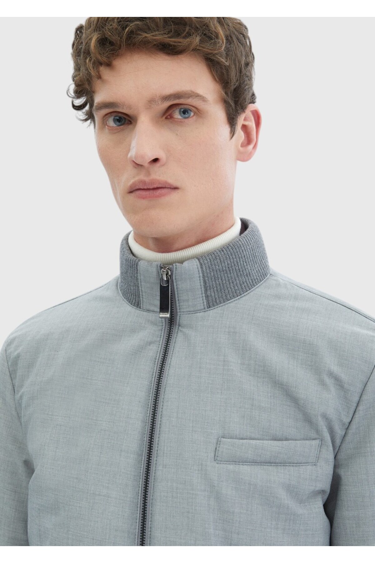 Ramsey  Gri Regular Fit Dik Yaka Casual Dokuma Mont - Görsel 5