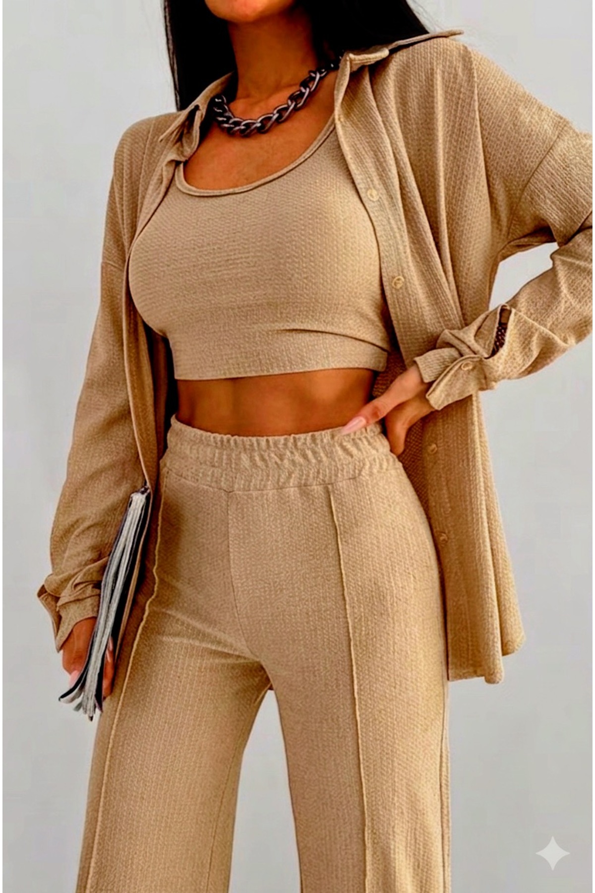 rushana Τριπλό σετ πουκάμισο και παντελόνι