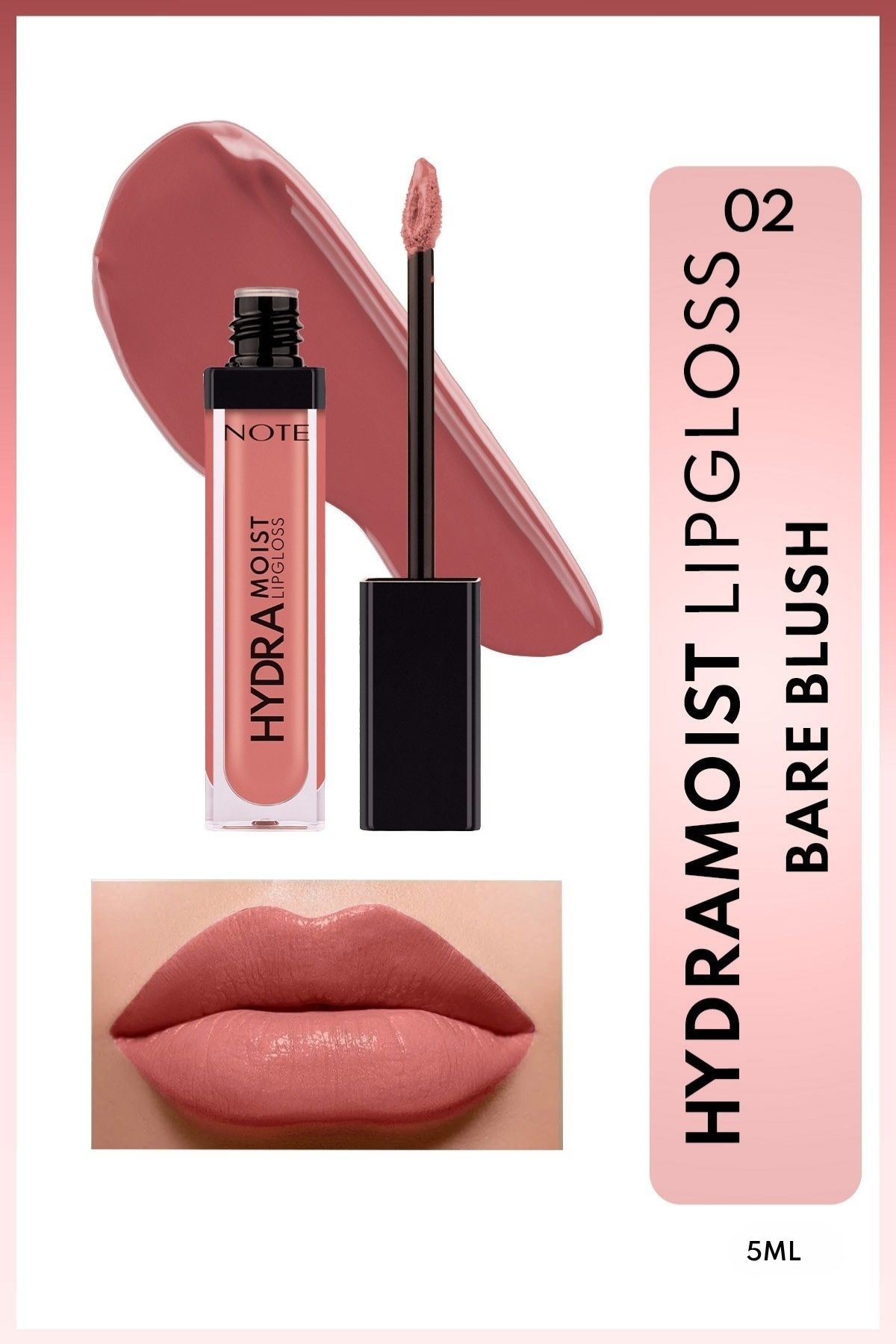 Note Cosmetics Hydramoist Lipgloss 02 Bare Blush Nemlendirici Dudak Parlatıcısı - Nude - Fiyatı, Yorumları